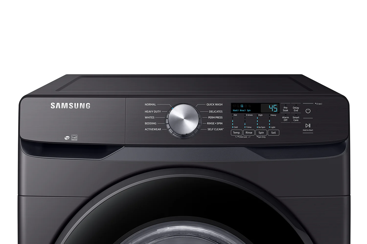 Samsung Black Stainless Steel Front-Load Washer (5.2 cu. ft.) & Black Stainless Steel Electric Dryer (7.5 cu. ft.) - WF45T6000AV/A5/DVE45T6005V/AC - Image 5
