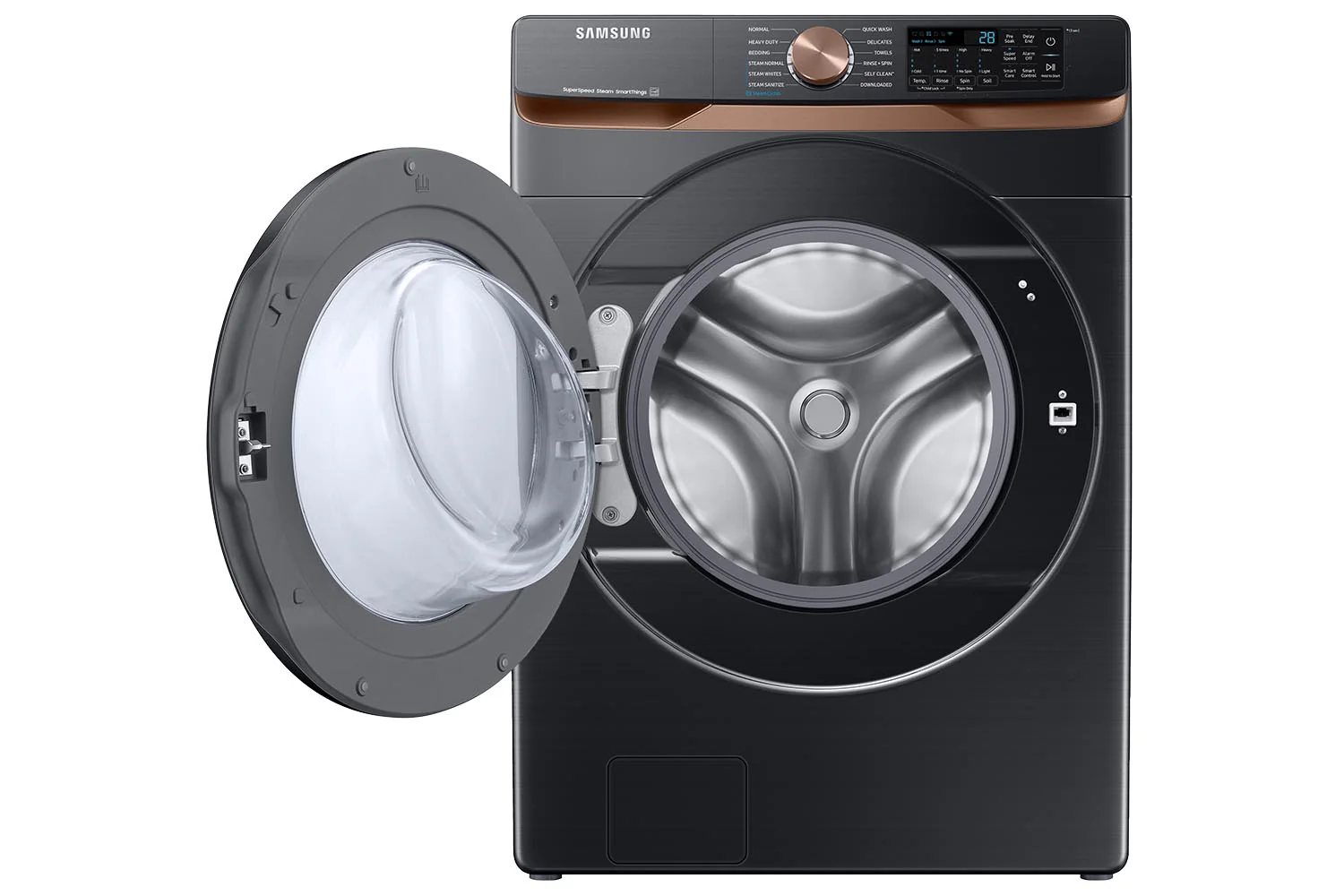Samsung Black Stainless Steel Front Load Washer with Large Capacity and Super Speed (5.8cu.ft) - WF50BG8300AVUS - Image 3