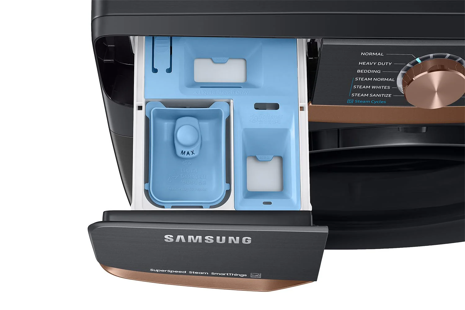 Samsung Black Stainless Steel Front Load Washer with Large Capacity and Super Speed (5.8cu.ft) - WF50BG8300AVUS - Image 6