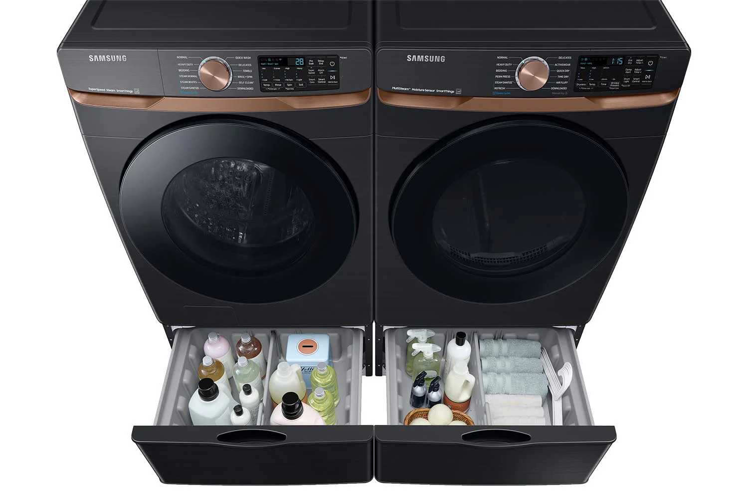 Samsung Black Stainless Steel Front Load Washer with Large Capacity and Super Speed (5.8cu.ft) - WF50BG8300AVUS - Image 7
