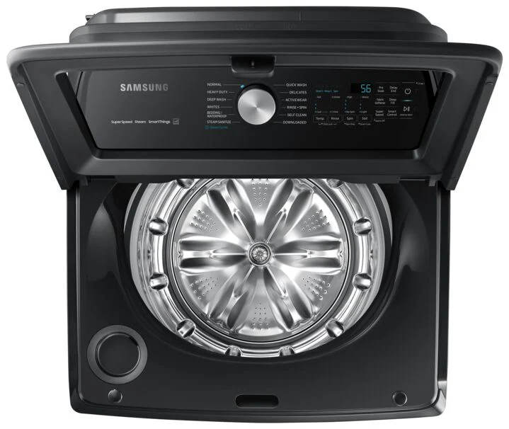 Samsung Black Stainless Top-Load Washer with SuperSpeed (6.0 cu. ft.) - WA52B7650AV/AC - Image 3