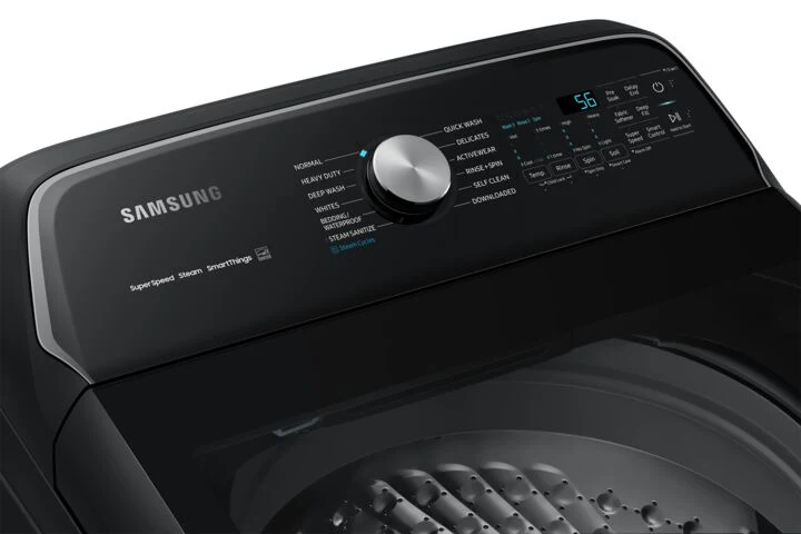 Samsung Black Stainless Top-Load Washer with SuperSpeed (6.0 cu. ft.) - WA52B7650AV/AC - Image 4