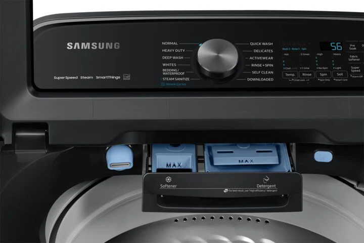 Samsung Black Stainless Top-Load Washer with SuperSpeed (6.0 cu. ft.) - WA52B7650AV/AC - Image 5