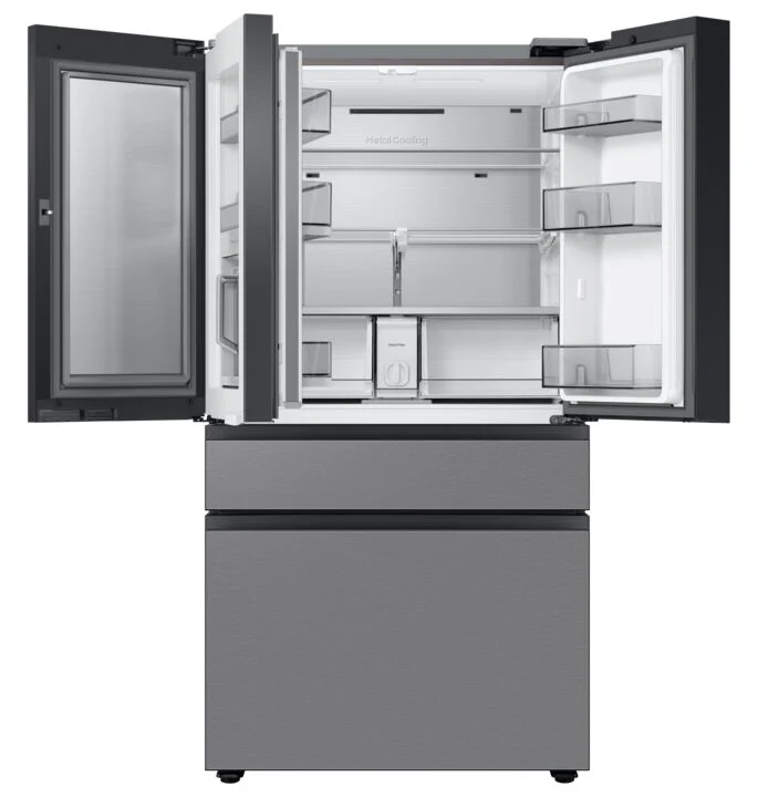 Samsung BESPOKE 36" 28.8 Cu. Ft. Stainless Steel  4-Door French Door Refrigerator with Beverage Center - RF29BB8600QLAA - Image 3