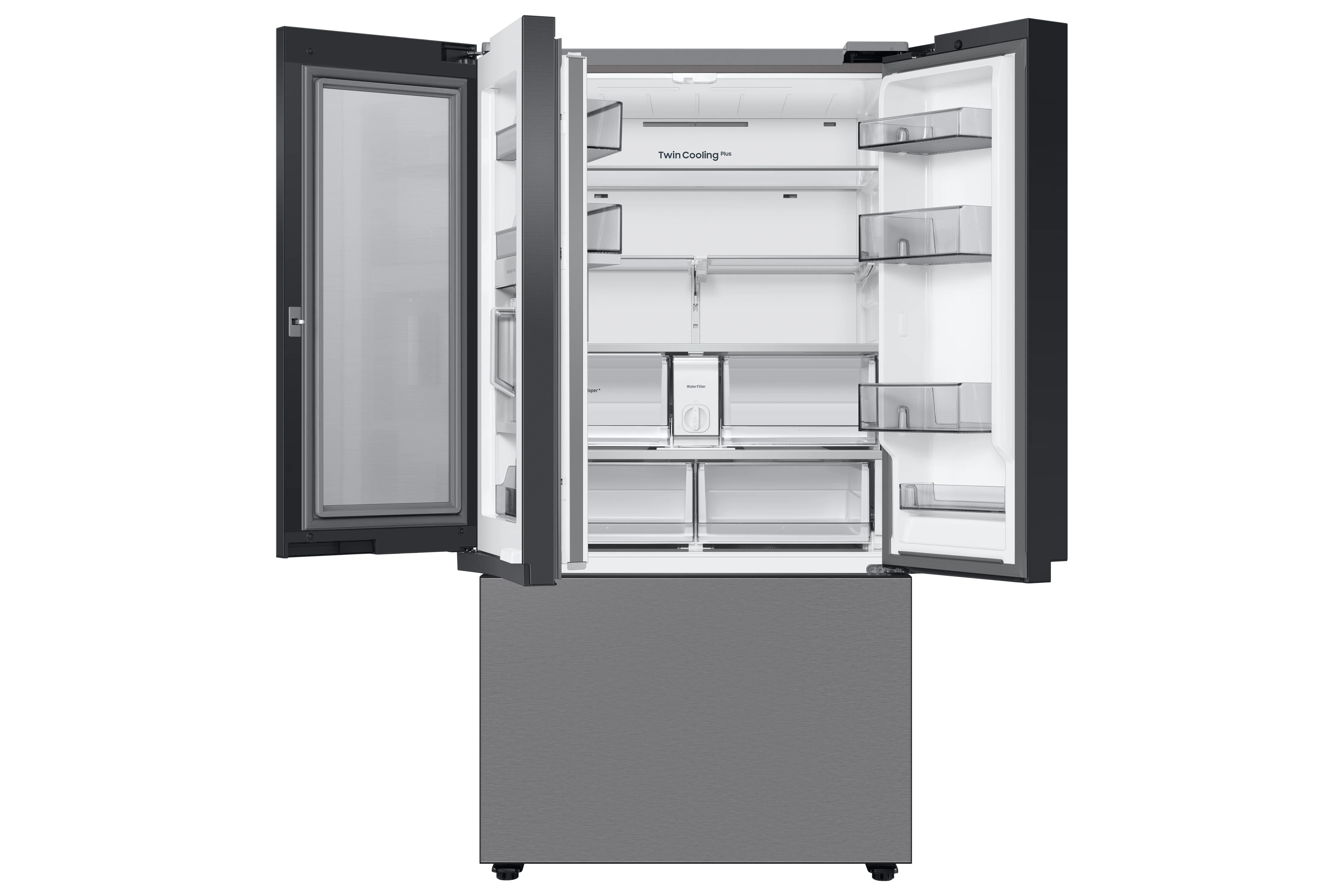 Samsung BESPOKE 36" 23.9 Cu. Ft. Stainless Steel Counter-Depth French Door Refrigerator with Beverage Center - RF24BB6600QLAA - Image 3