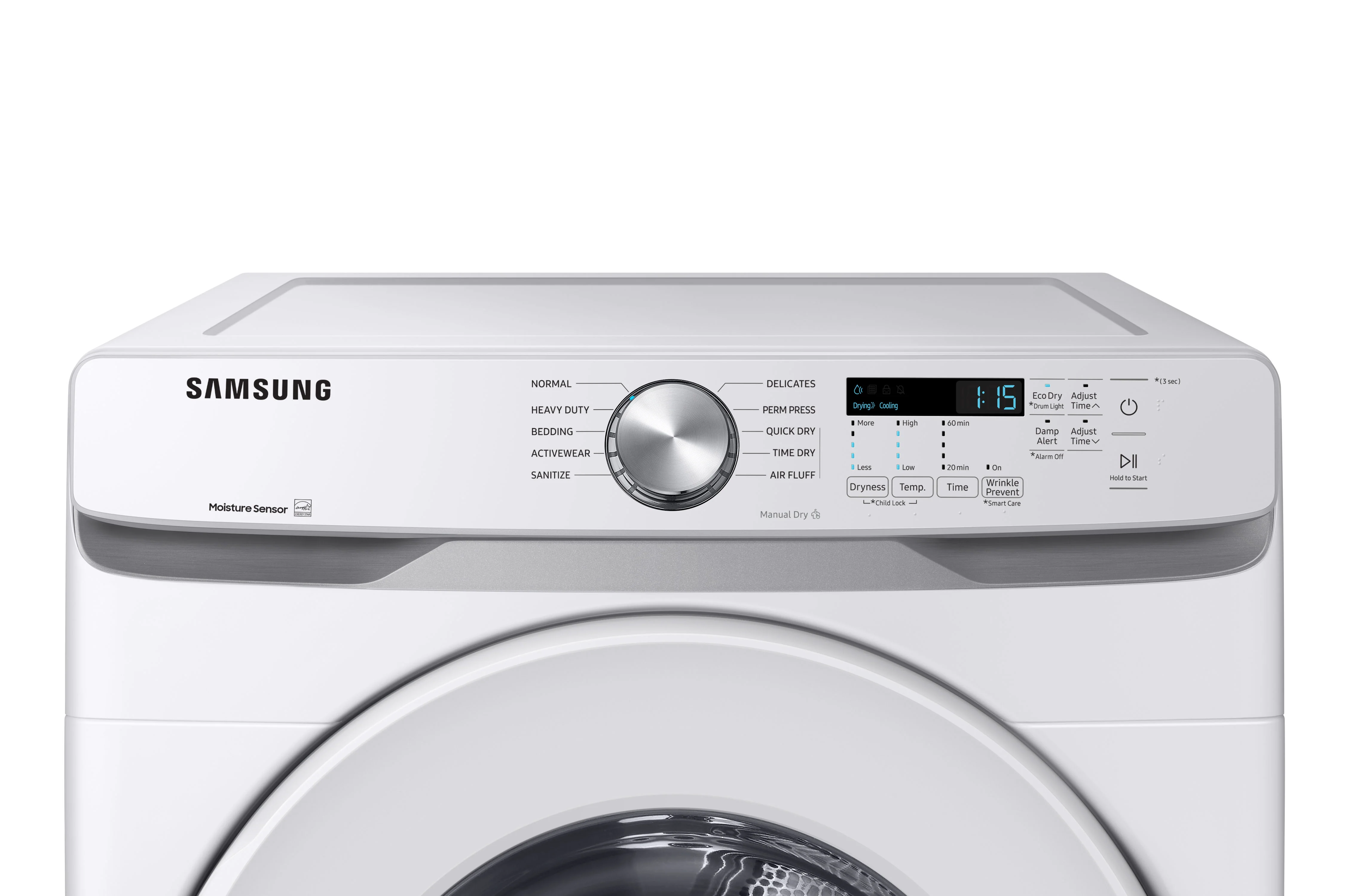Samsung White Front Load Electric Dryer with Shallow Depth (7.5 Cu.Ft) - DVE45T6005W/AC - Image 7