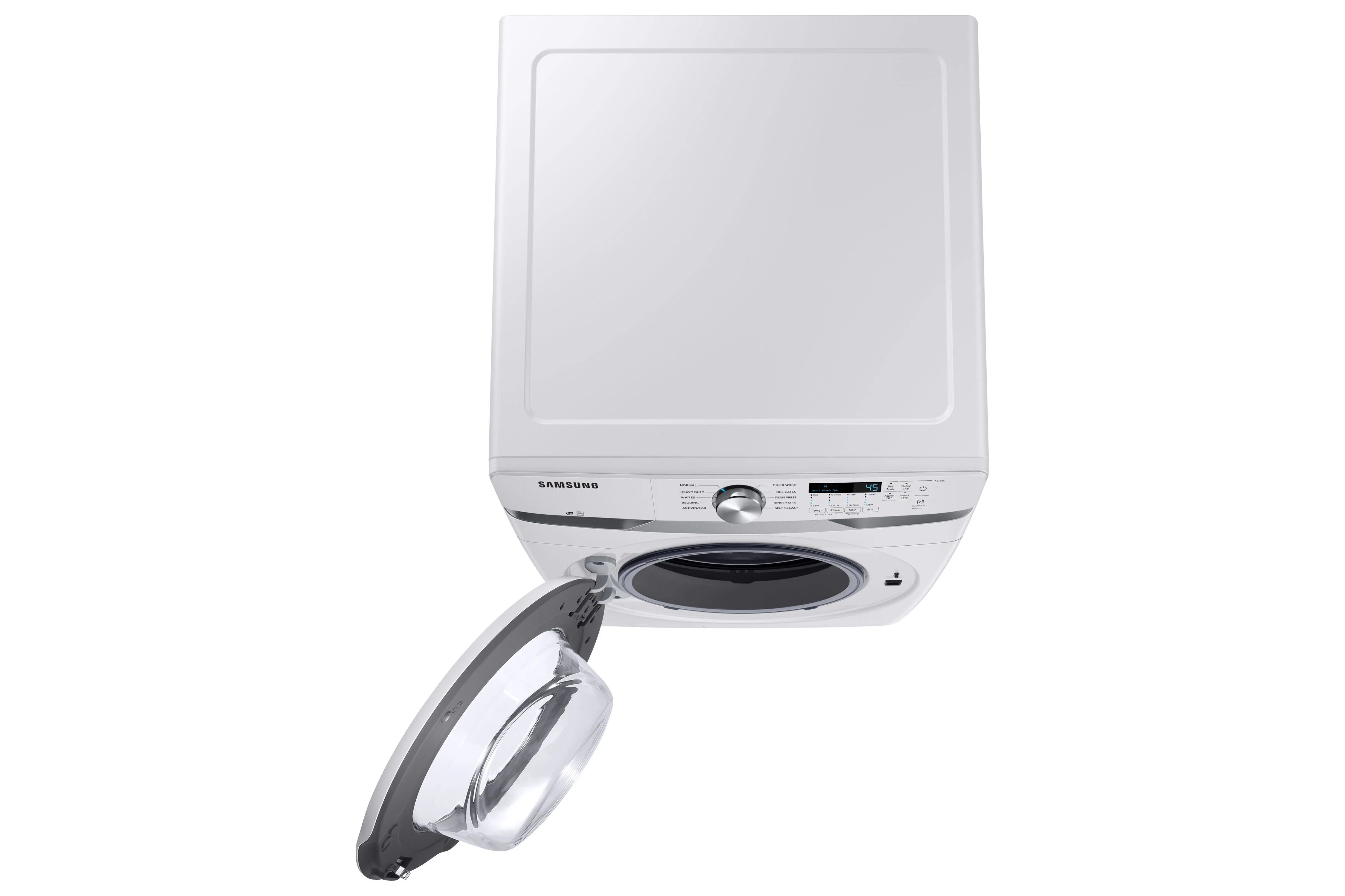 Samsung White Front Load Washer with Shallow Depth (5.2 Cu.Ft) - WF45T6000AW/A5 - Image 5