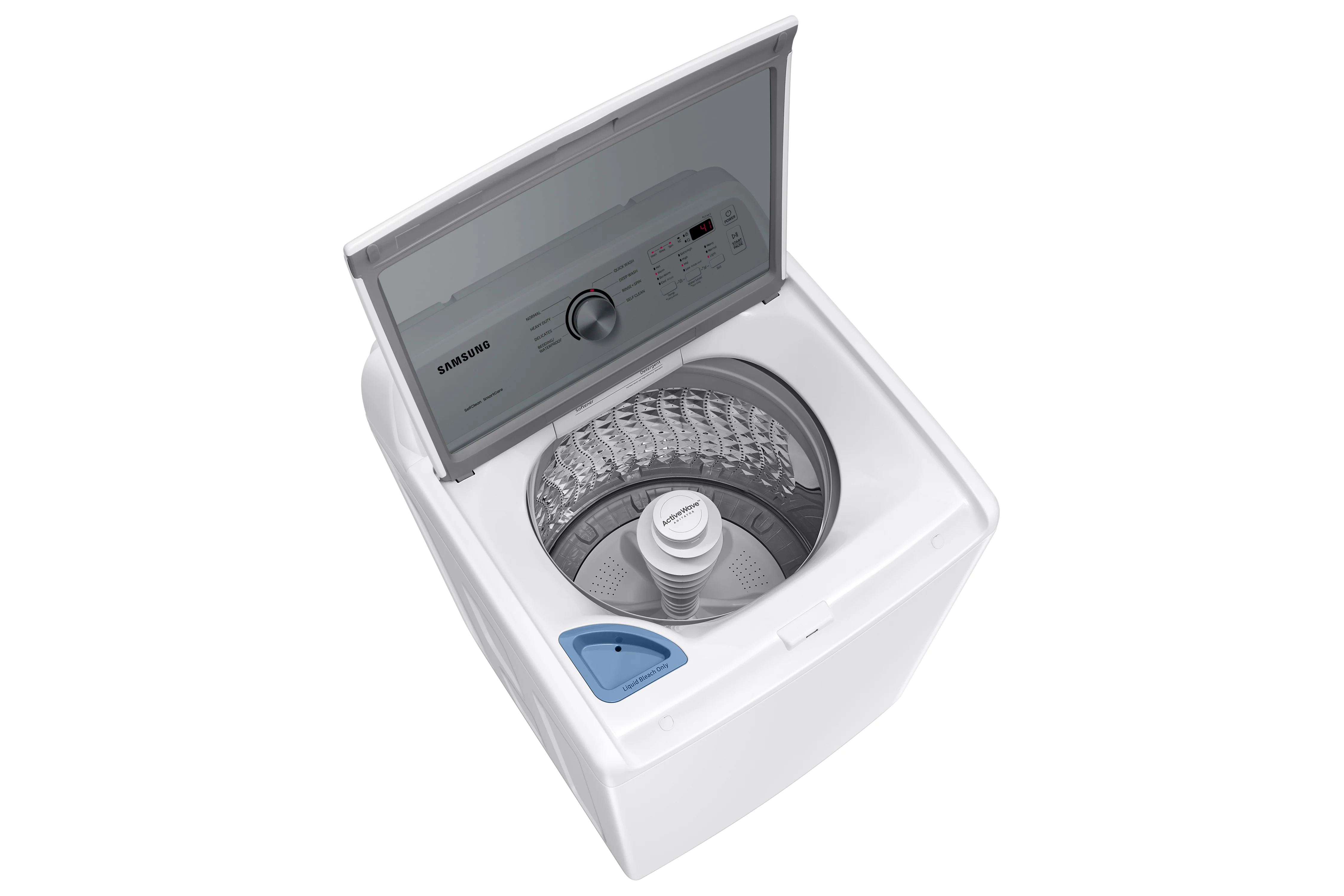 Samsung White Top Load Washer with ActiveWave Agitator (5.0 Cu.Ft) - WA44A3205AW/A4 - Image 4