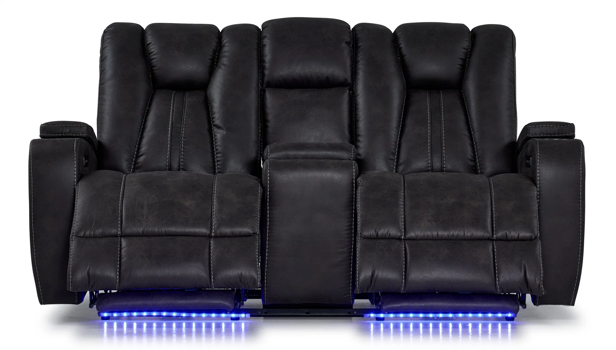 San Antonio Dual Power Reclining Loveseat with Console - Grey - Image 5