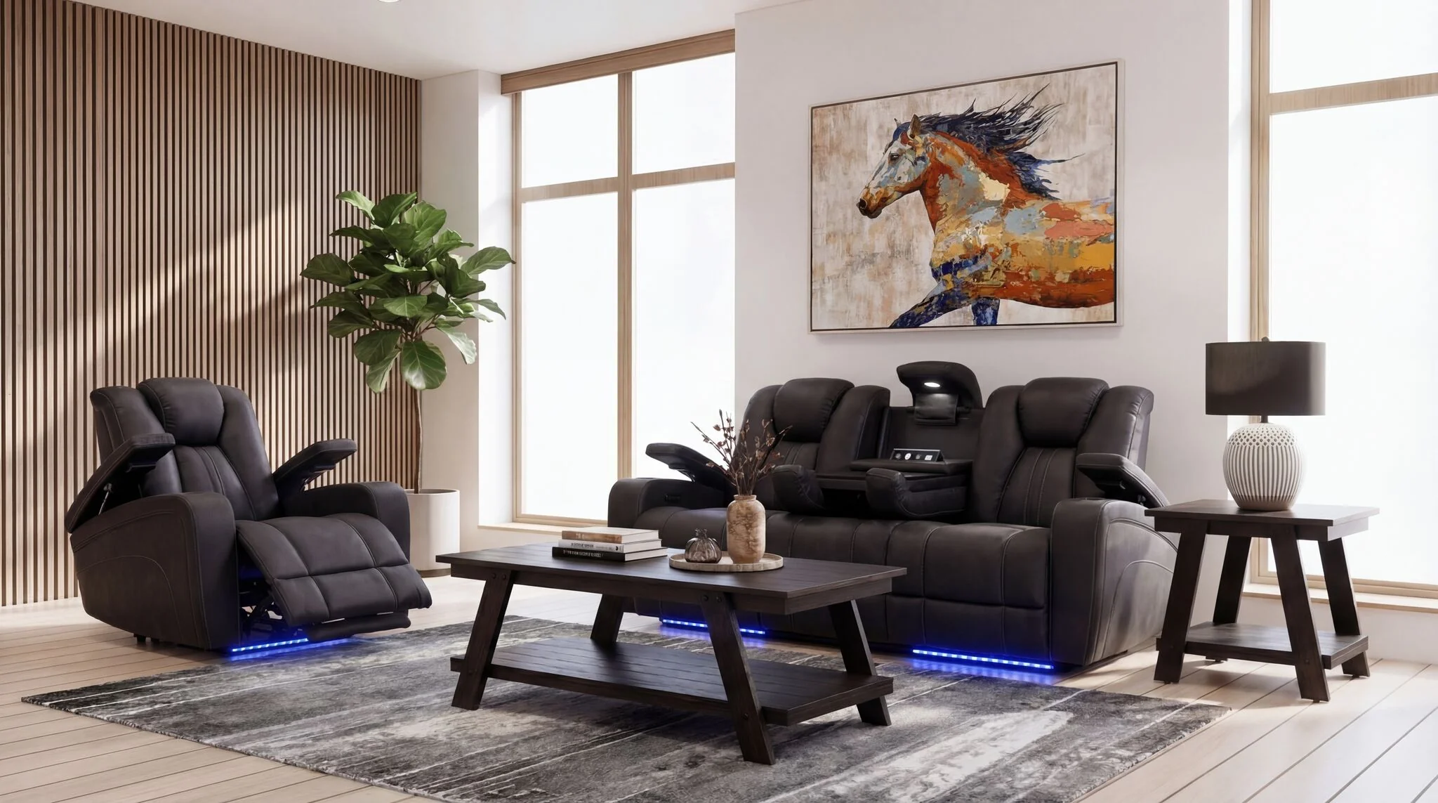 San Antonio Dual Power Reclining Sofa - Grey - Image 3
