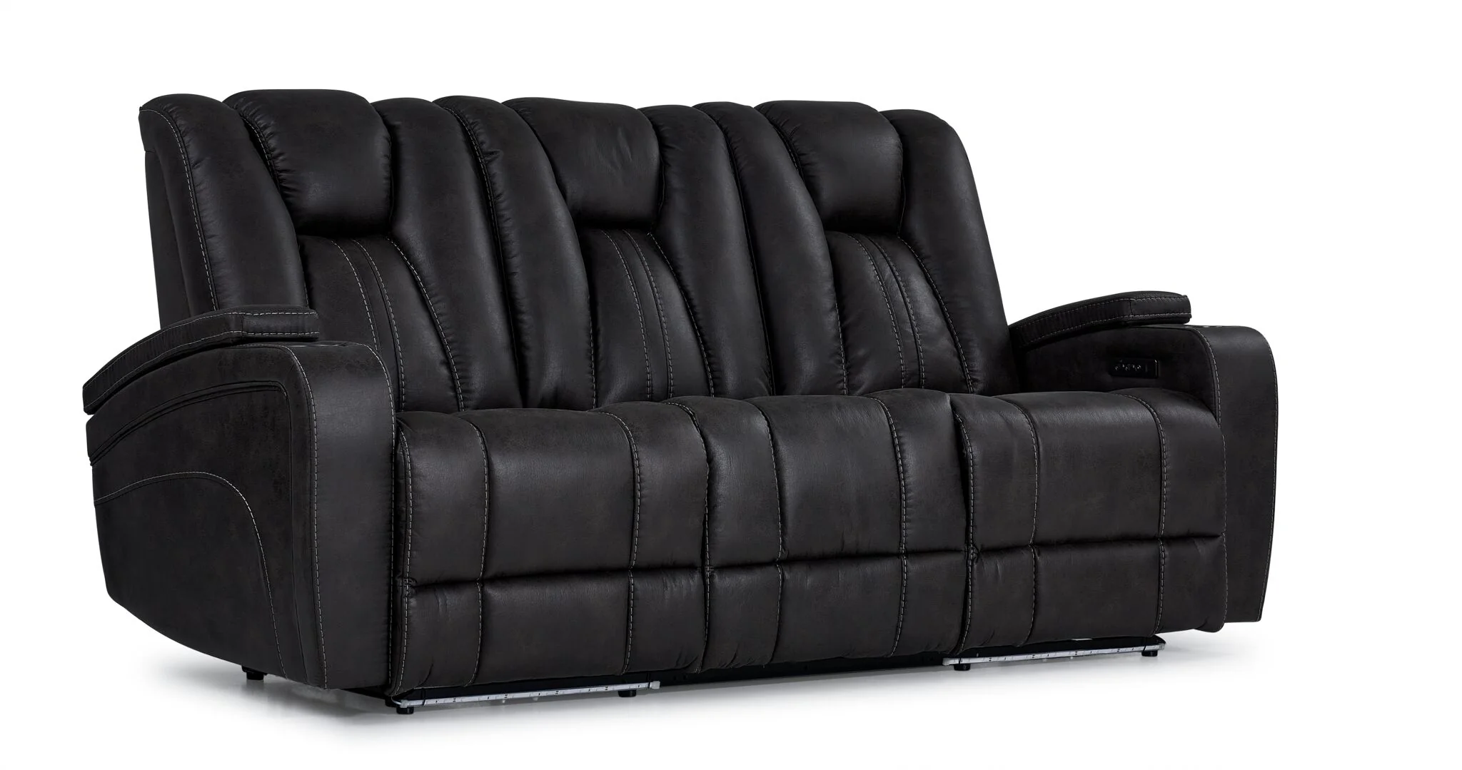 San Antonio Dual Power Reclining Sofa - Grey - Image 5