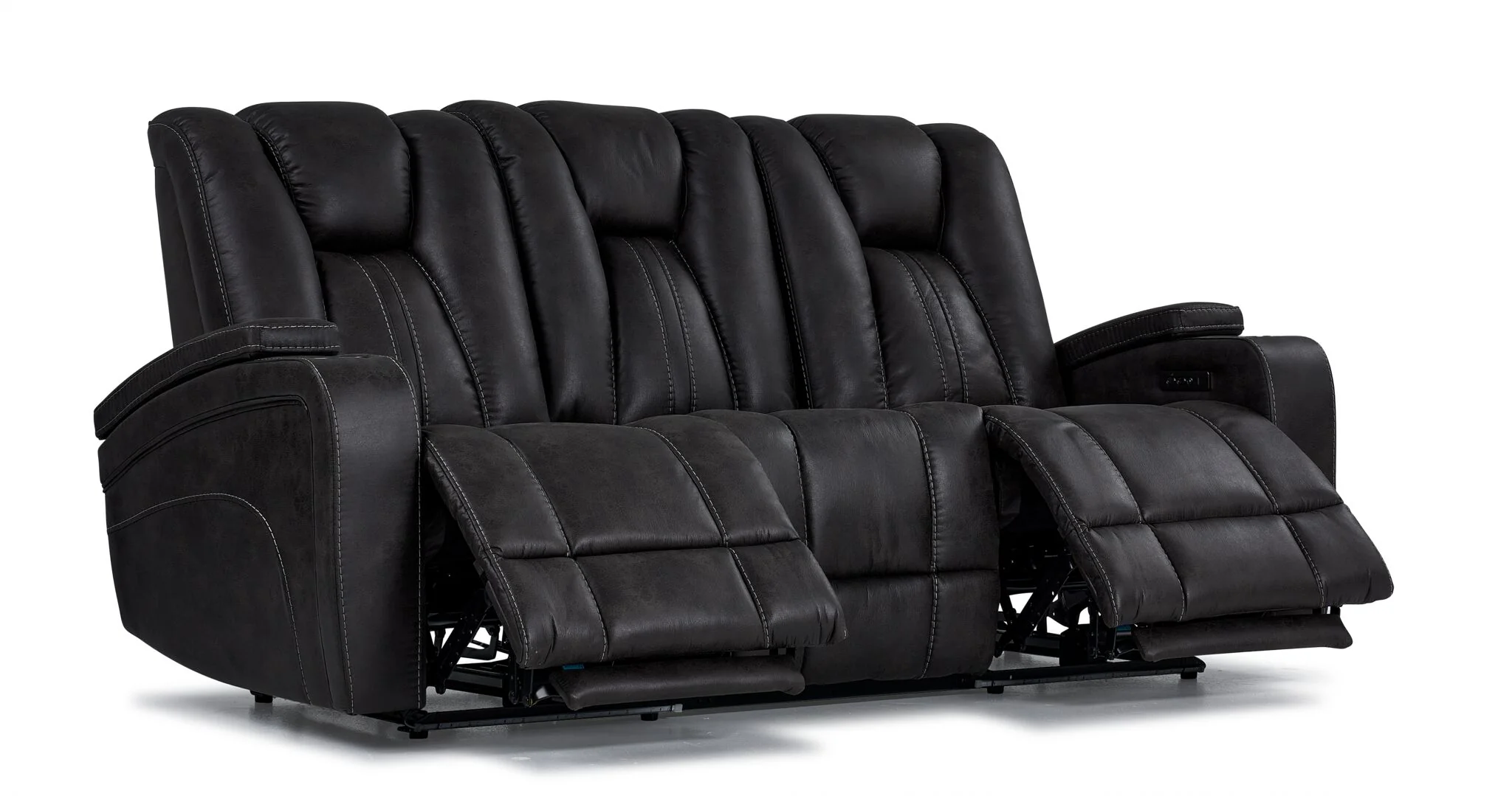 San Antonio Dual Power Reclining Sofa - Grey - Image 6