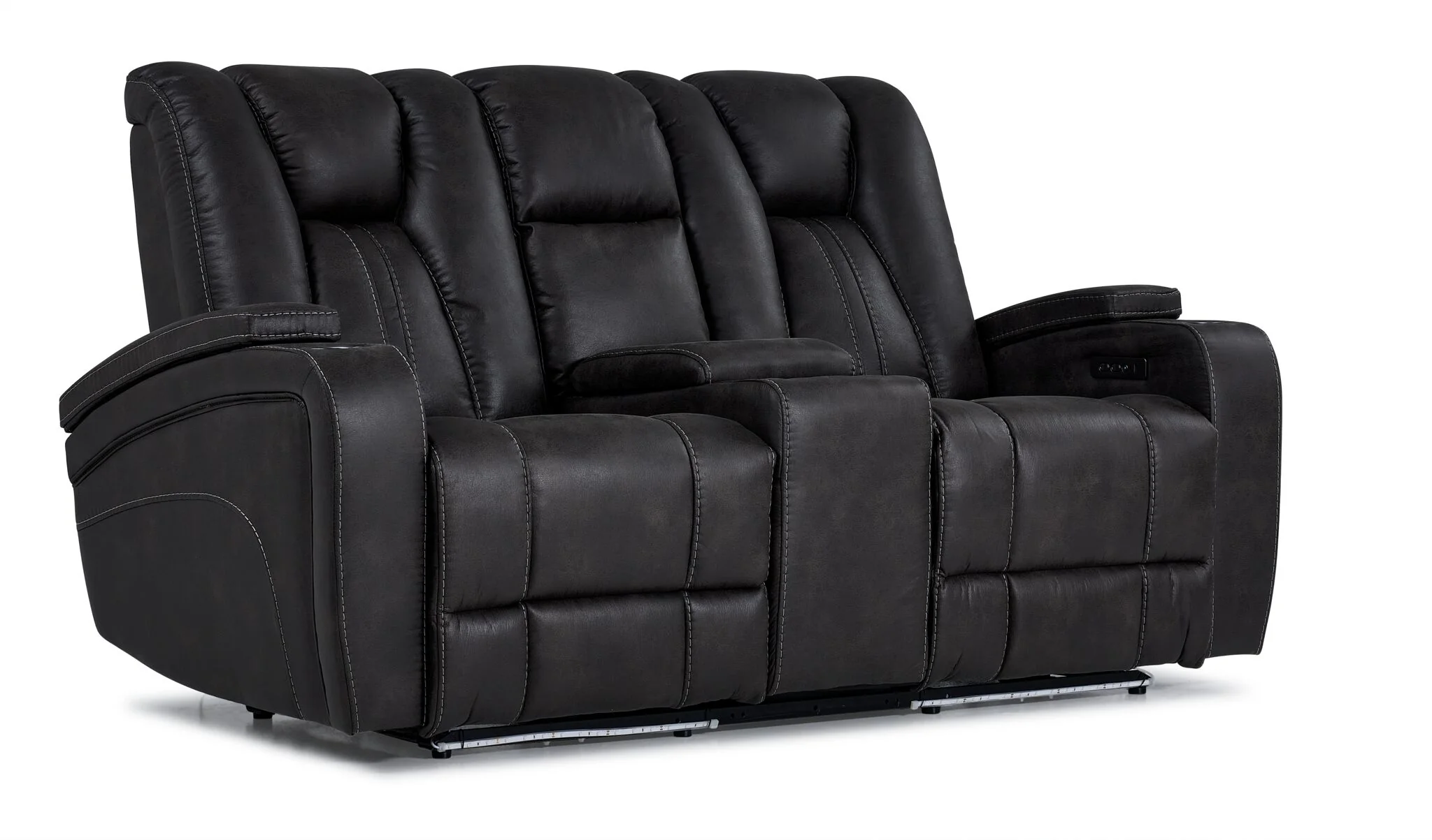 San Antonio Dual Power Reclining Sofa, Loveseat and Chair Set - Grey - Image 3