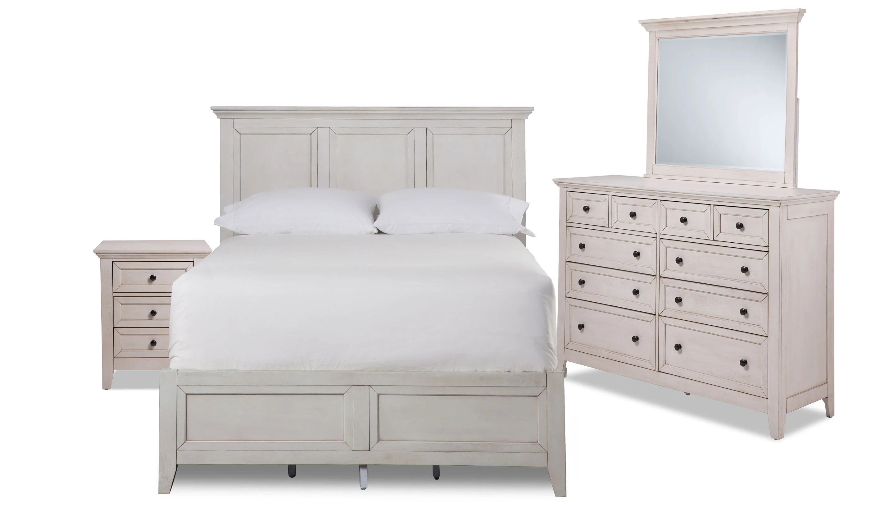 San Mateo 6-Piece King Storage Bedroom Package -Antique White - Image 2