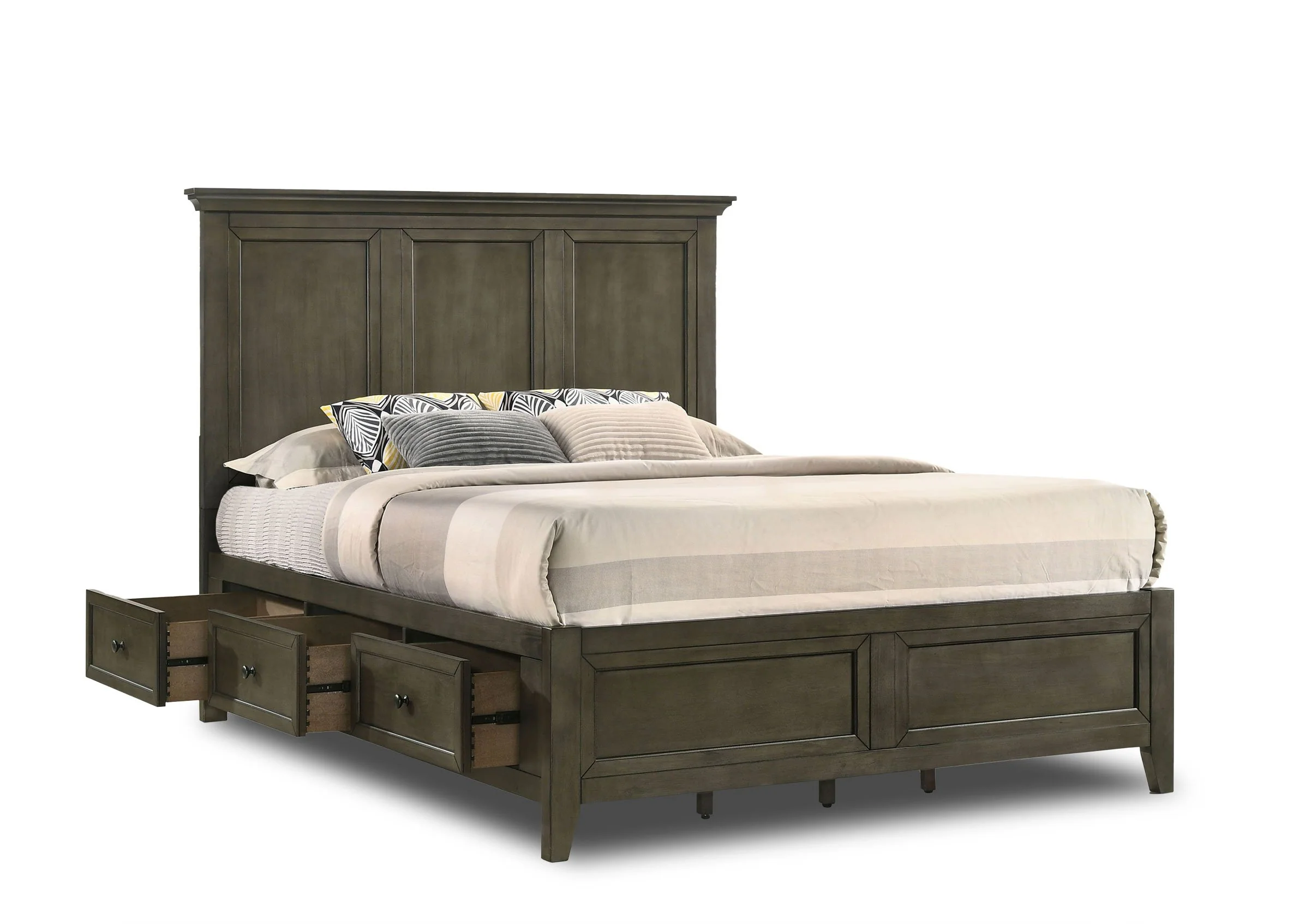 San Mateo 6-Piece Queen Storage Bedroom Package - Pewter - Image 2