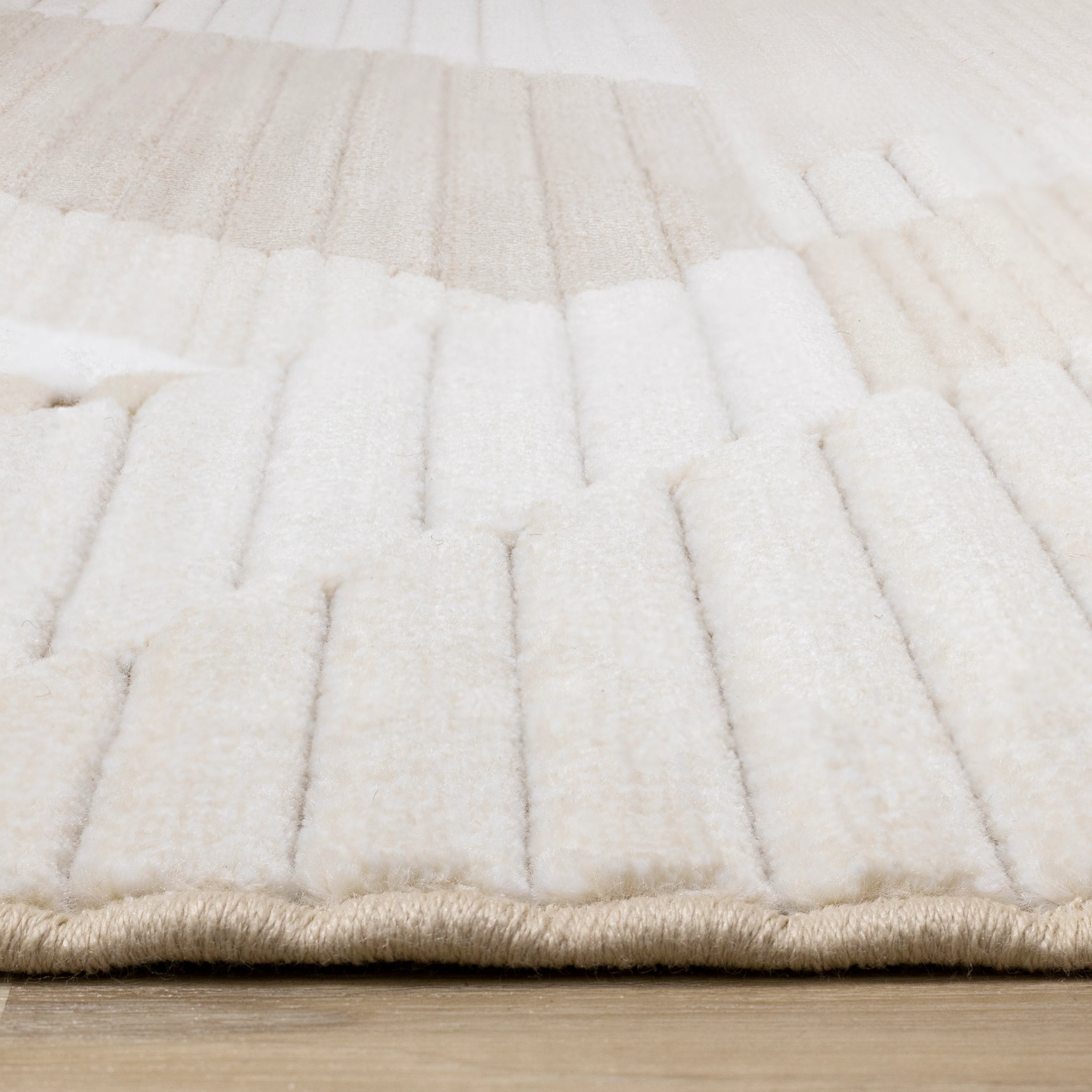 Sandstone Plains 6'7" x 9'6" Elegant Contemporary Geometric Pattern Area Rug - Cream - Image 7