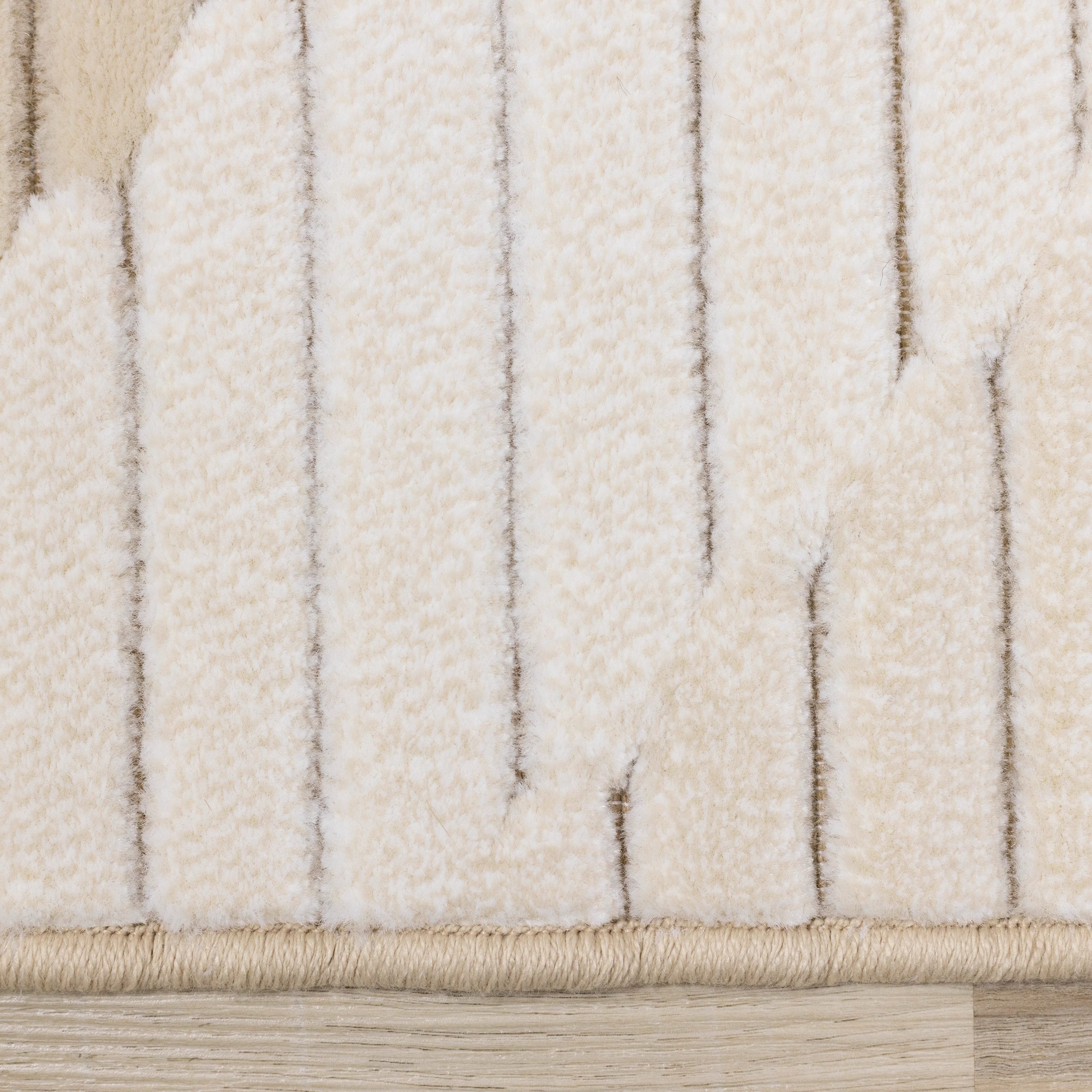 Sandstone Plains 6'7" x 9'6" Elegant Contemporary Geometric Pattern Area Rug - Cream - Image 8