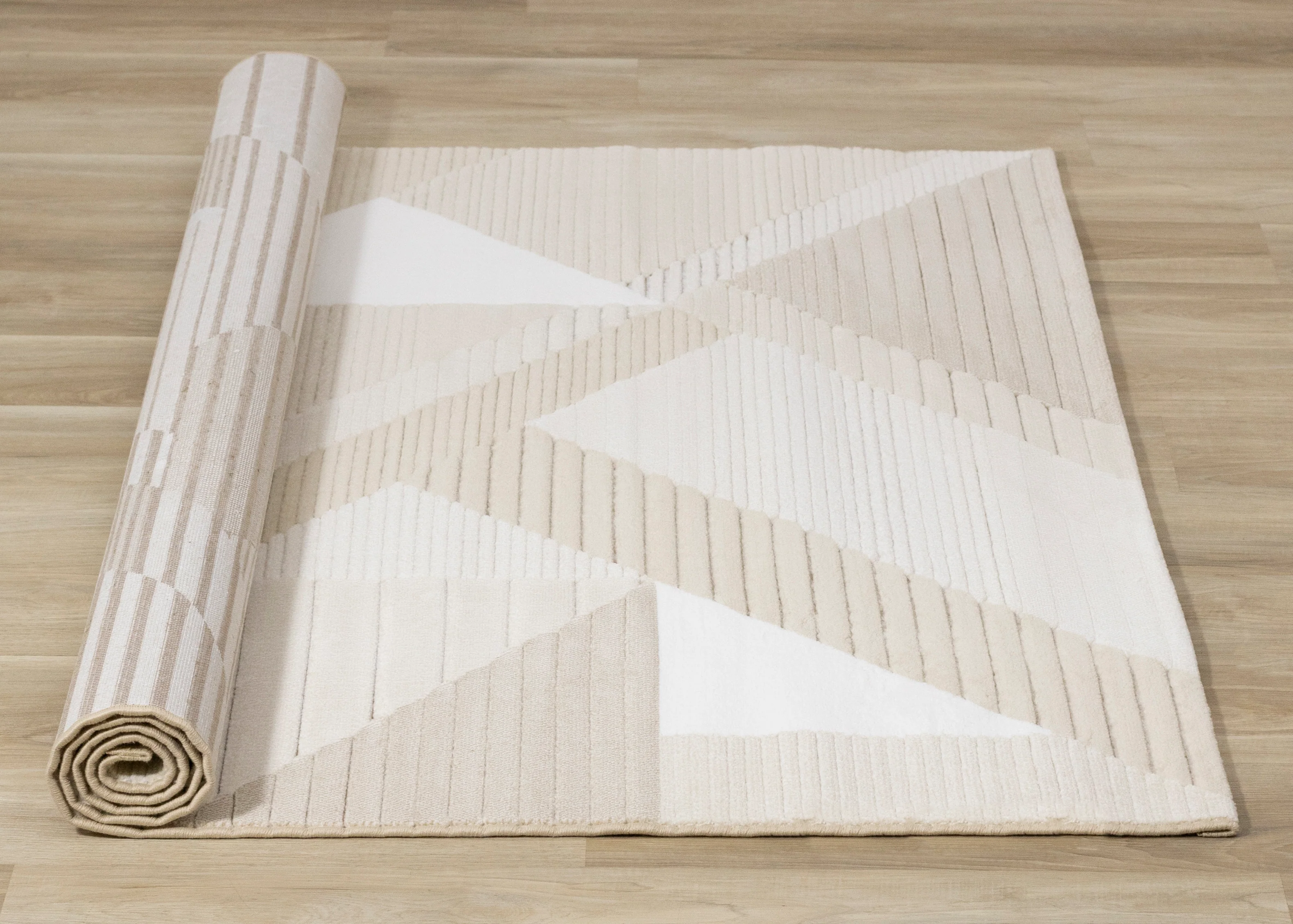 Sandstone Plains 7'10" x 10'10" Elegant Contemporary Geometric Pattern Area Rug - Cream - Image 9