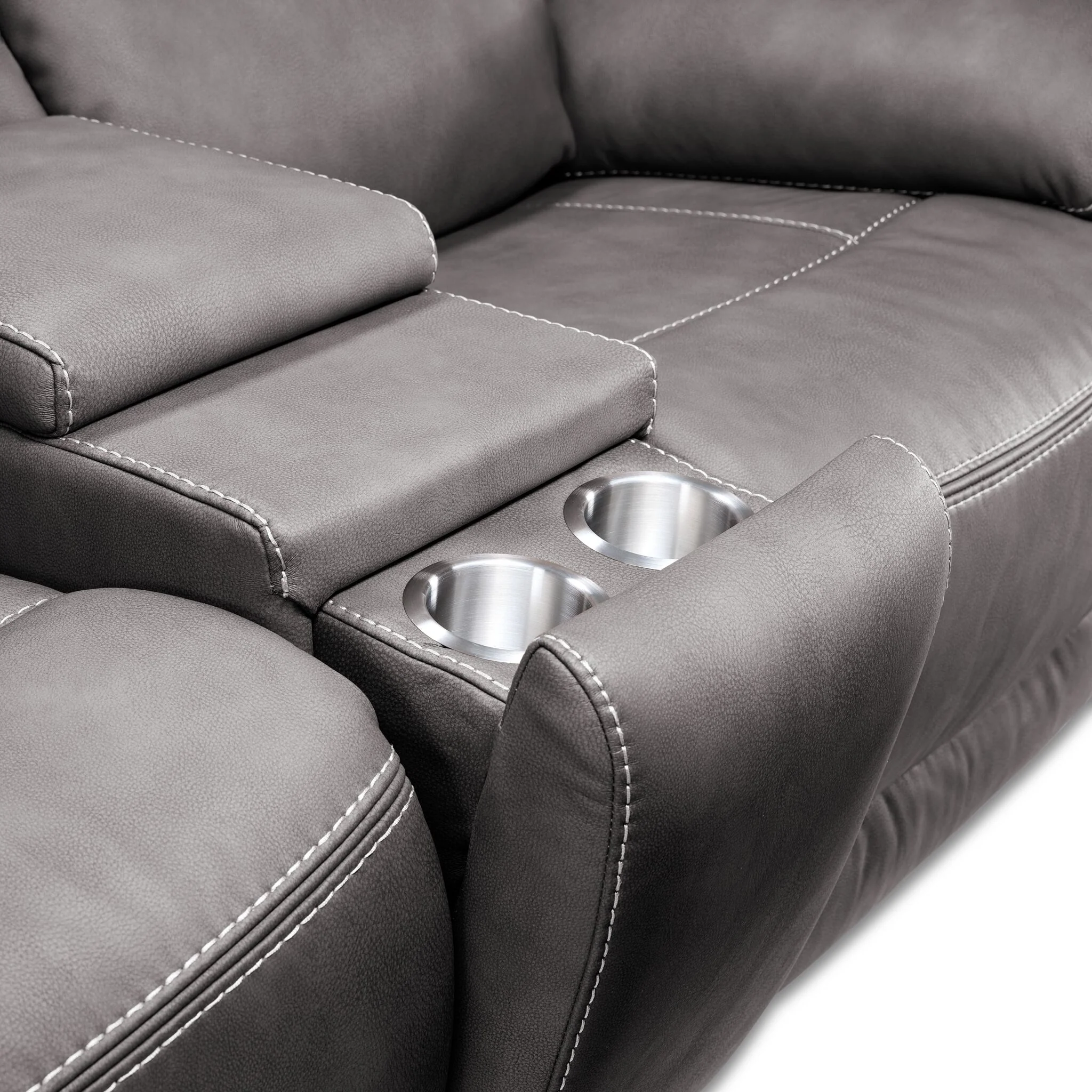 Santa Fe Power Reclining Loveseat with Console - Graphite - Image 6