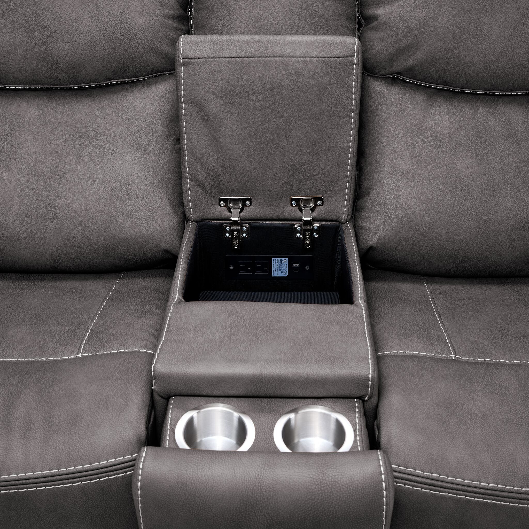 Santa Fe Power Reclining Loveseat with Console - Graphite - Image 7