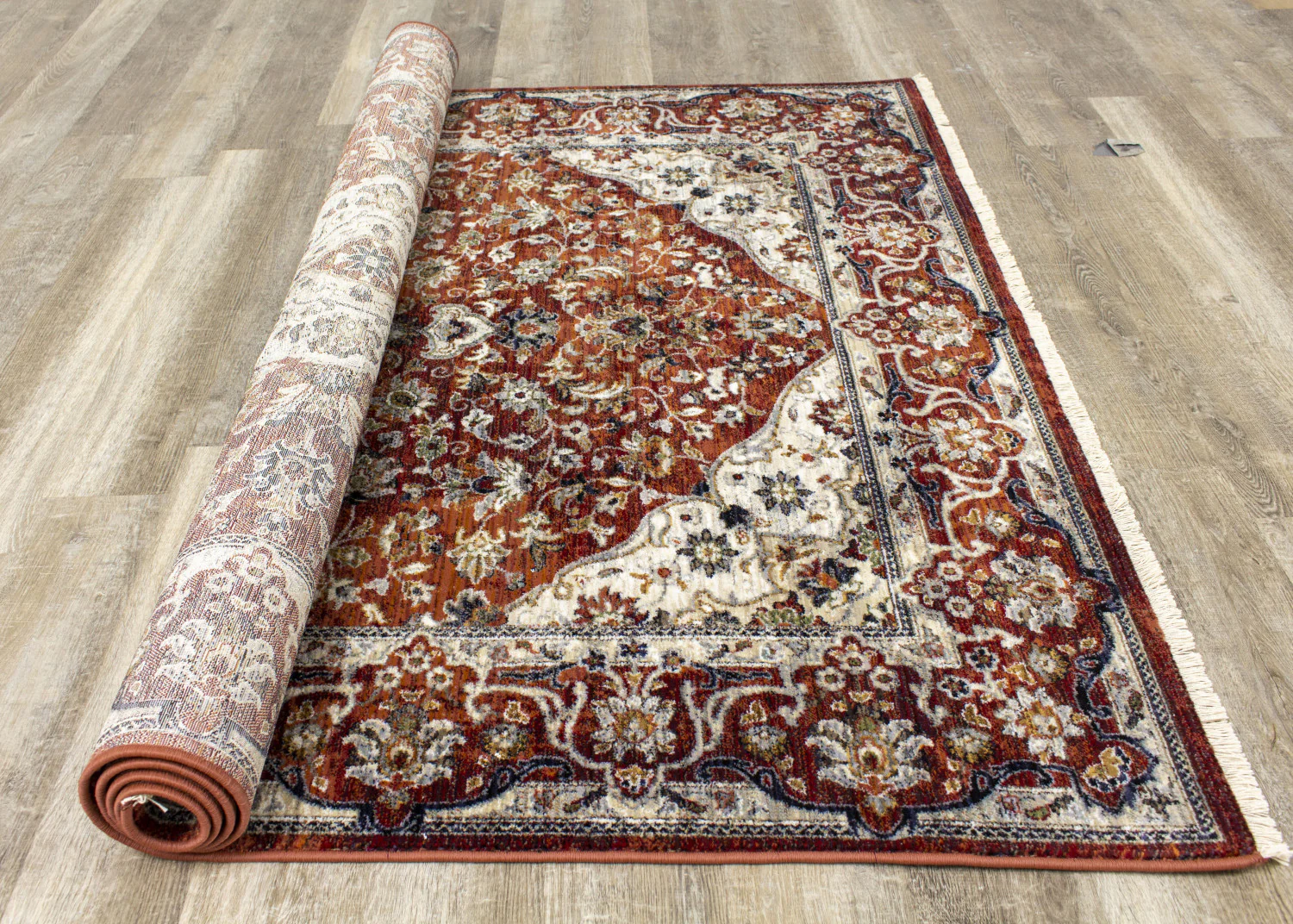 Satara Classic Border Area Rug - 5' X 8' - Red/Cream - Image 5