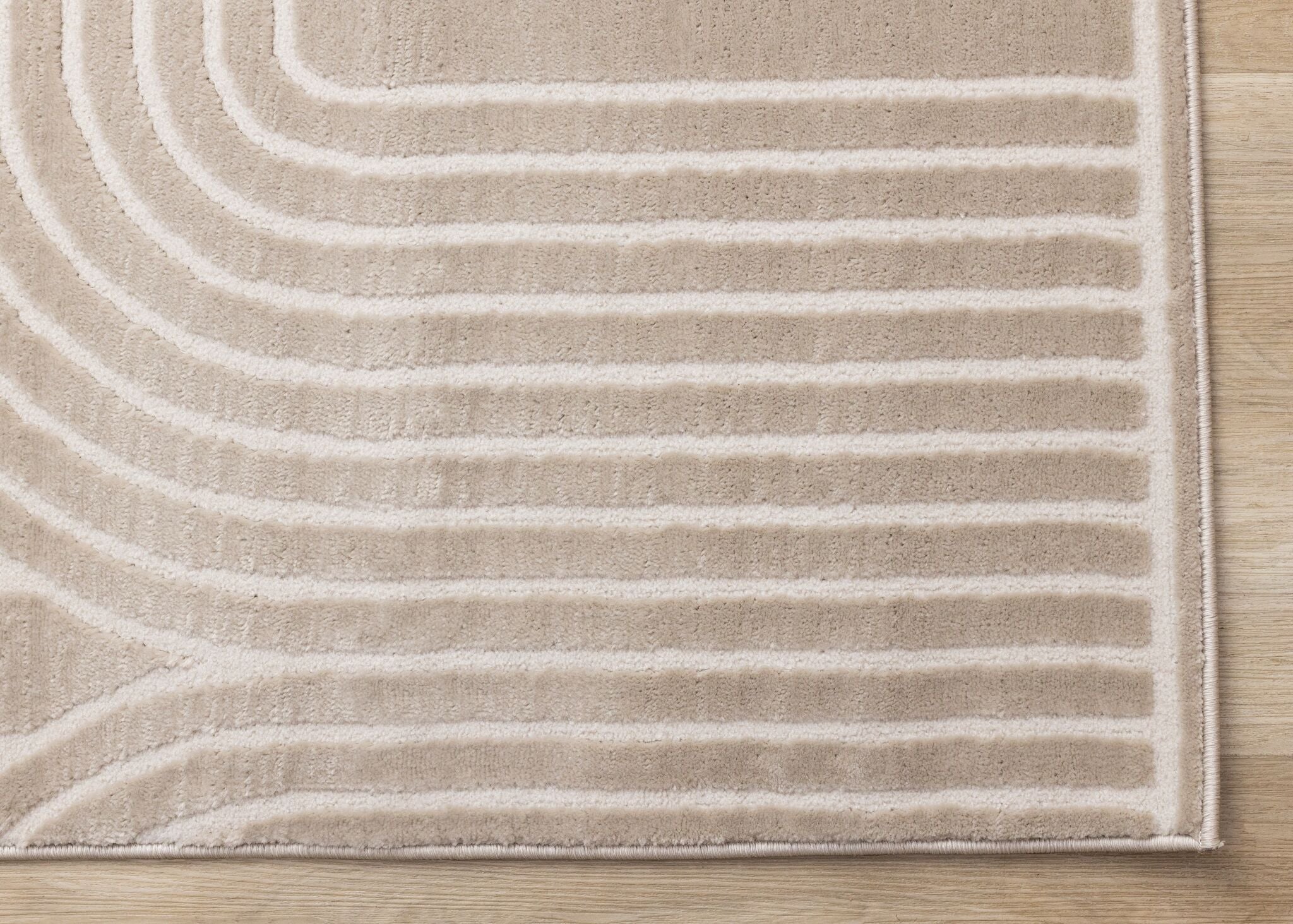 Sculpted Dunes 6'7" x 9'6" Modern Geometric Arches Pattern Area Rug - Cream, Beige - Image 5