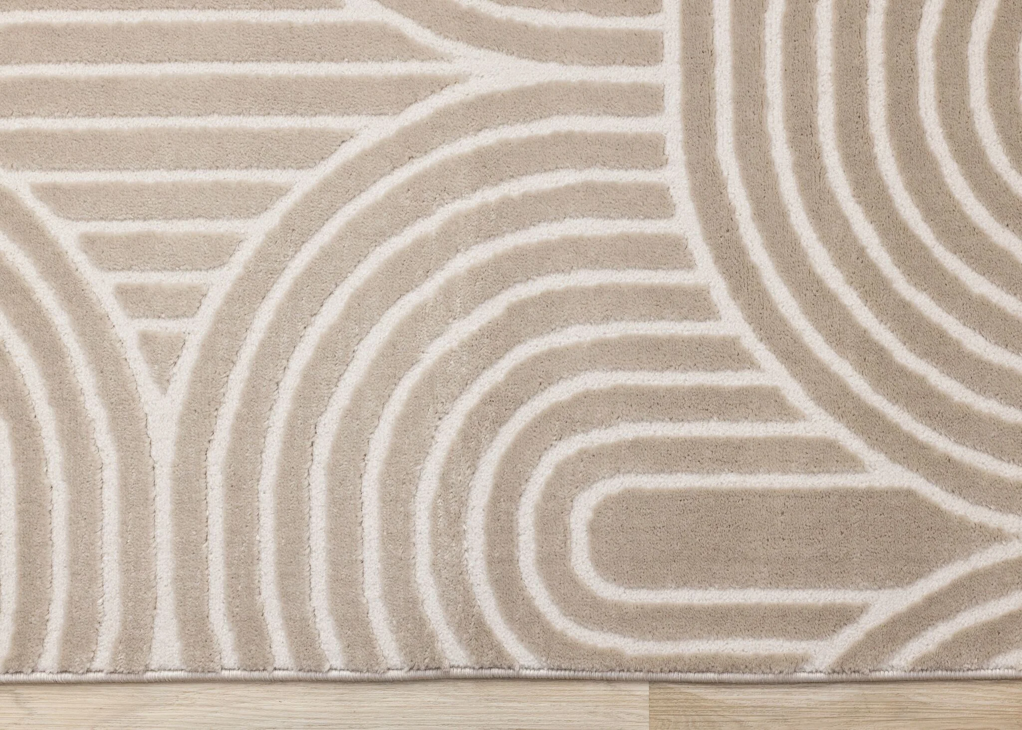 Sculpted Dunes 7'10" x 10'6" Modern Geometric Arches Pattern Area Rug - Cream, Beige - Image 5