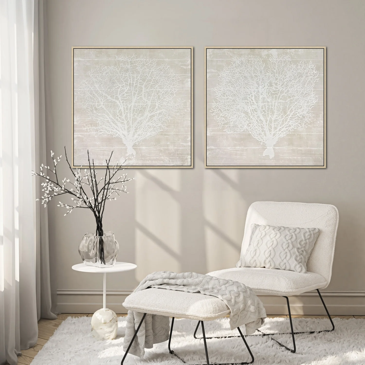 Sea Lace I Wall Art - White - 30 X 30 - Image 2