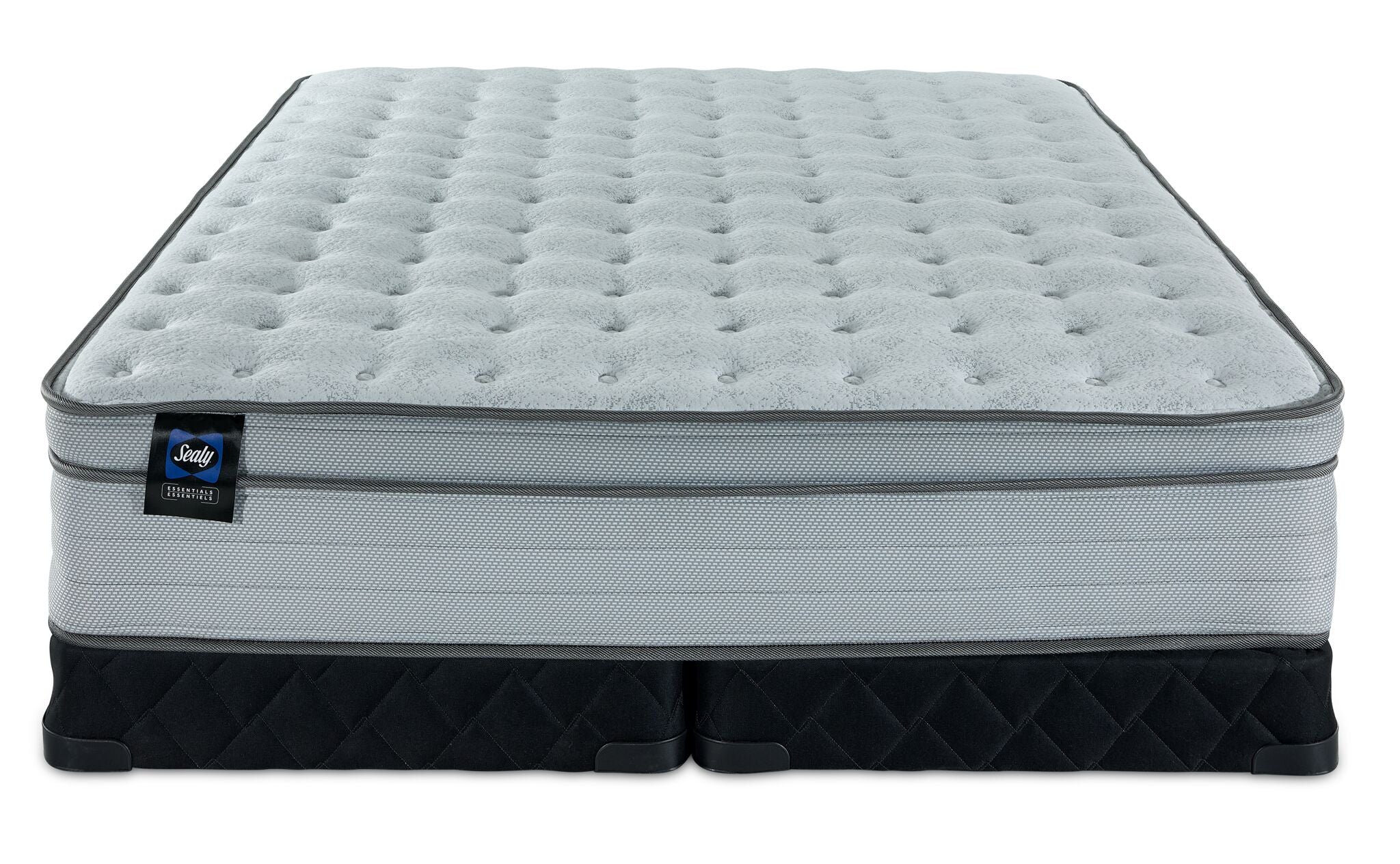 Sealy® Essentials Remy II Firm Eurotop King Mattress and Low-Profile Split Boxspring - Image 2