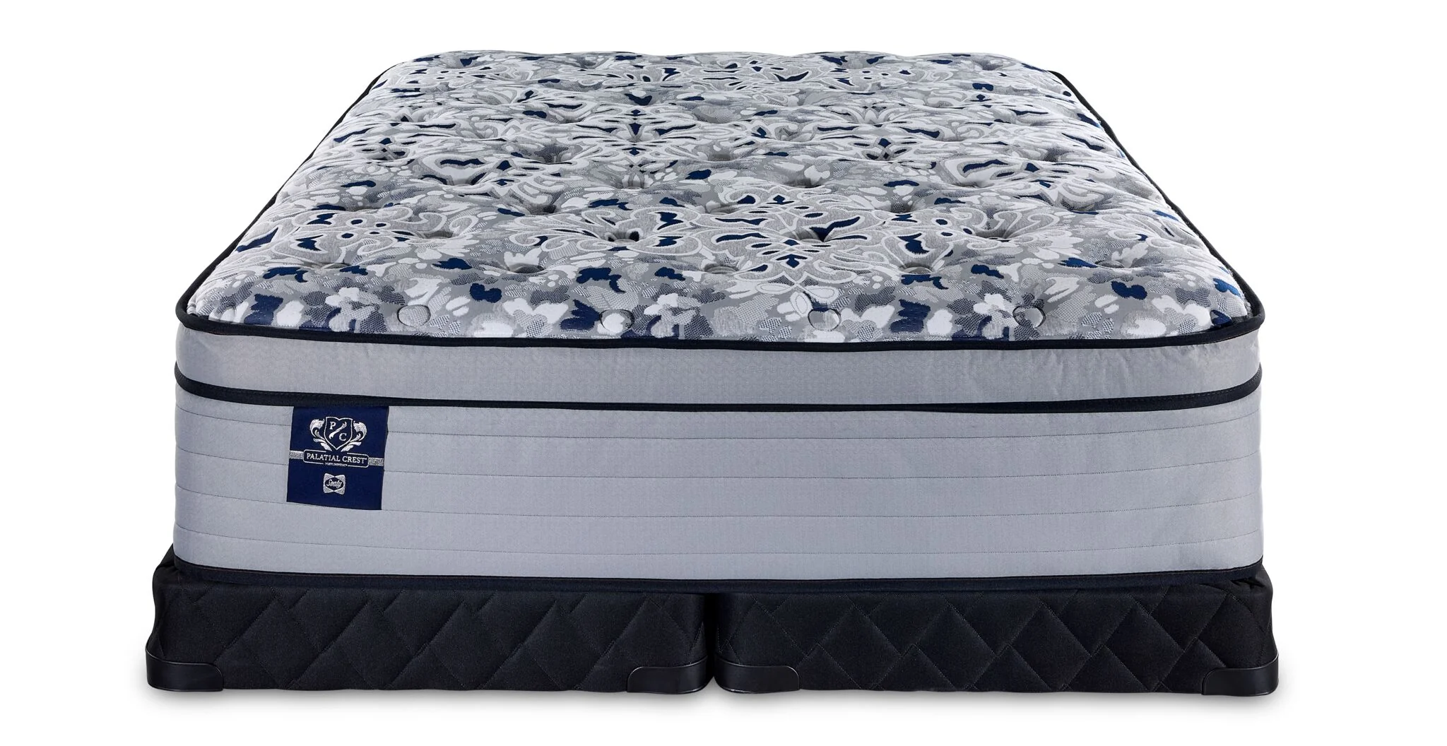 Sealy Posturepedic® Palatial Crest® Tenley II Medium Eurotop Queen Mattress and Low Profile Split Boxspring Set - Image 2
