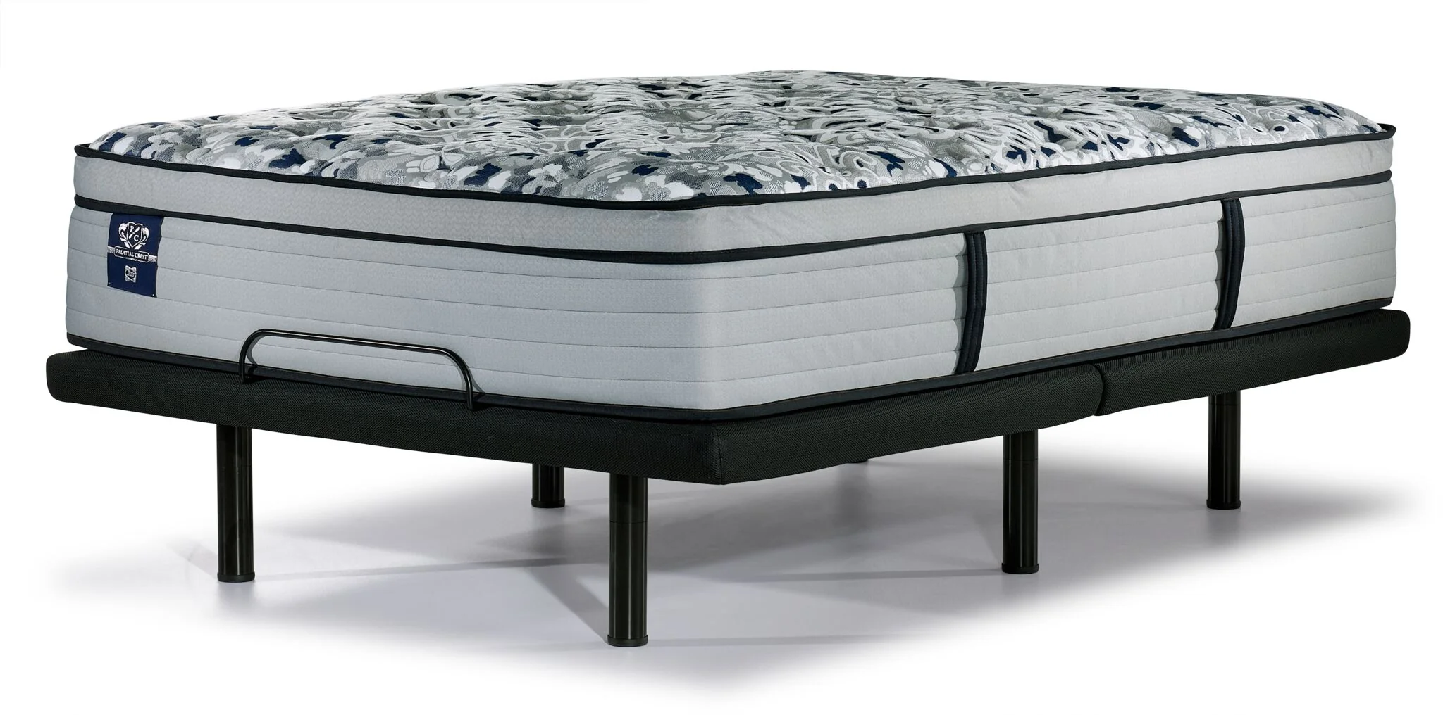 Sealy Posturepedic® Palatial Crest® Tenley II Medium Eurotop TwinXL Mattress and L2 Motion Pro Adjustable Base - Image 2