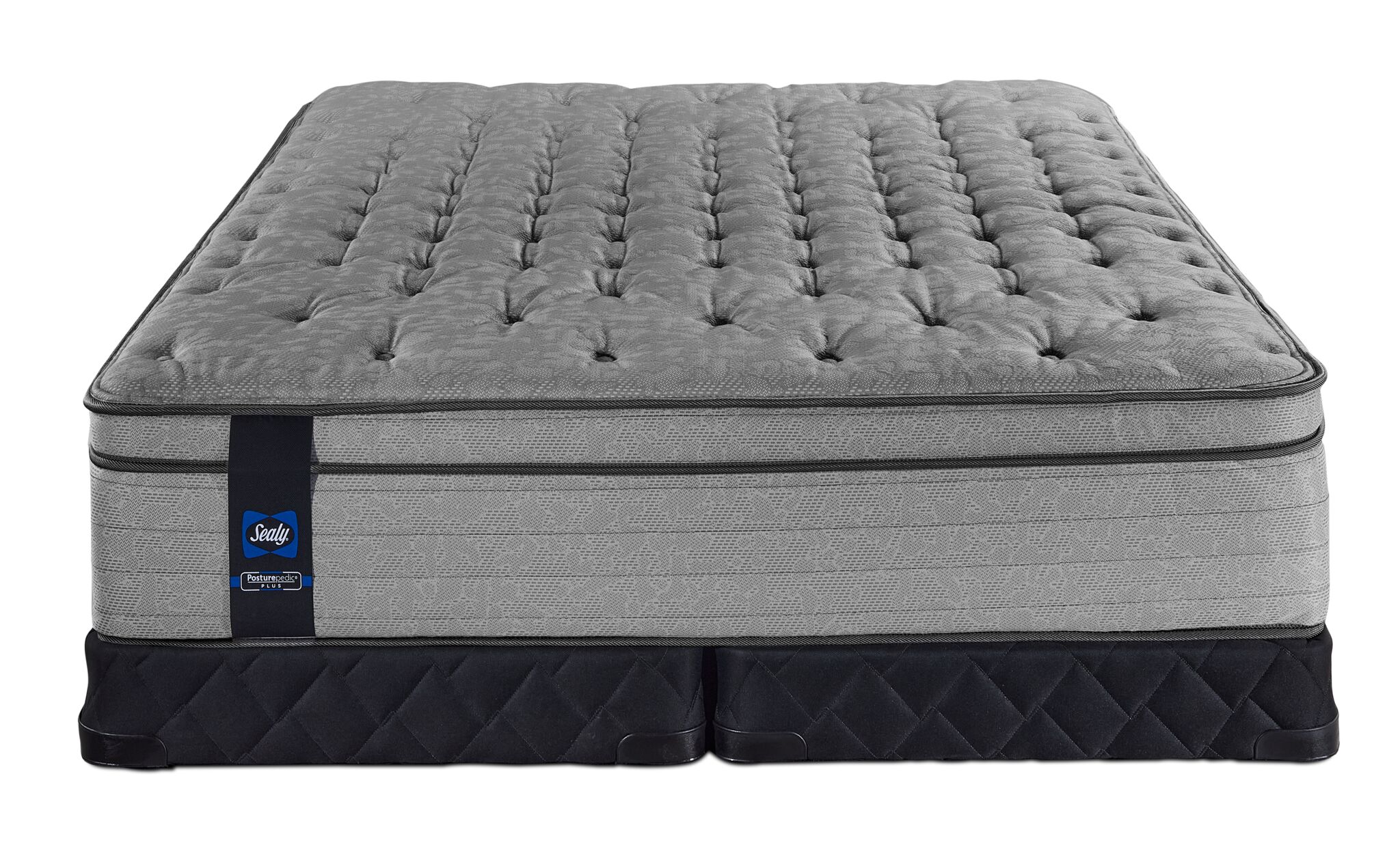 Sealy Posturepedic® Plus Sterling Artemis Euro Top Luxury Firm Queen Mattress and Low Profile Split Boxspring Set - Image 2