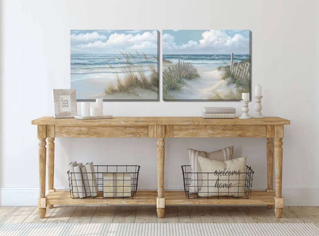 Seaside Grains Wall Art - Blue/White - 20 X 16 - Image 2