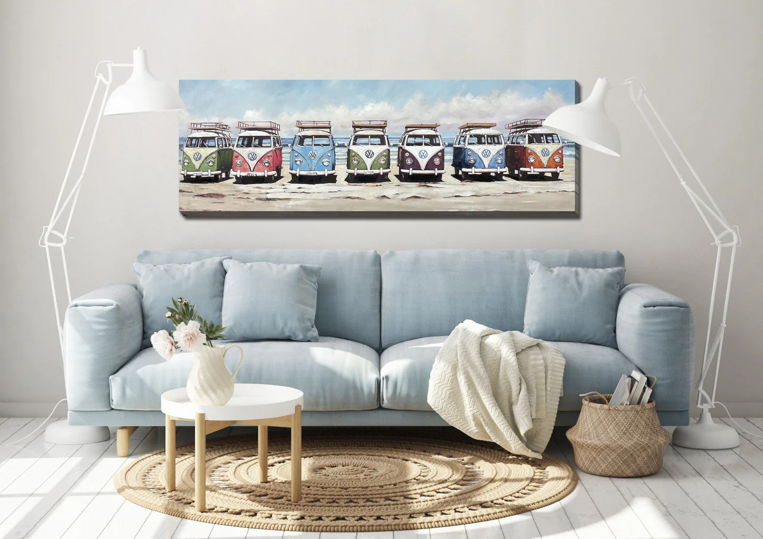 Seaside Parking Wall Art - Multi-Colour - 20 X 60 - Image 2