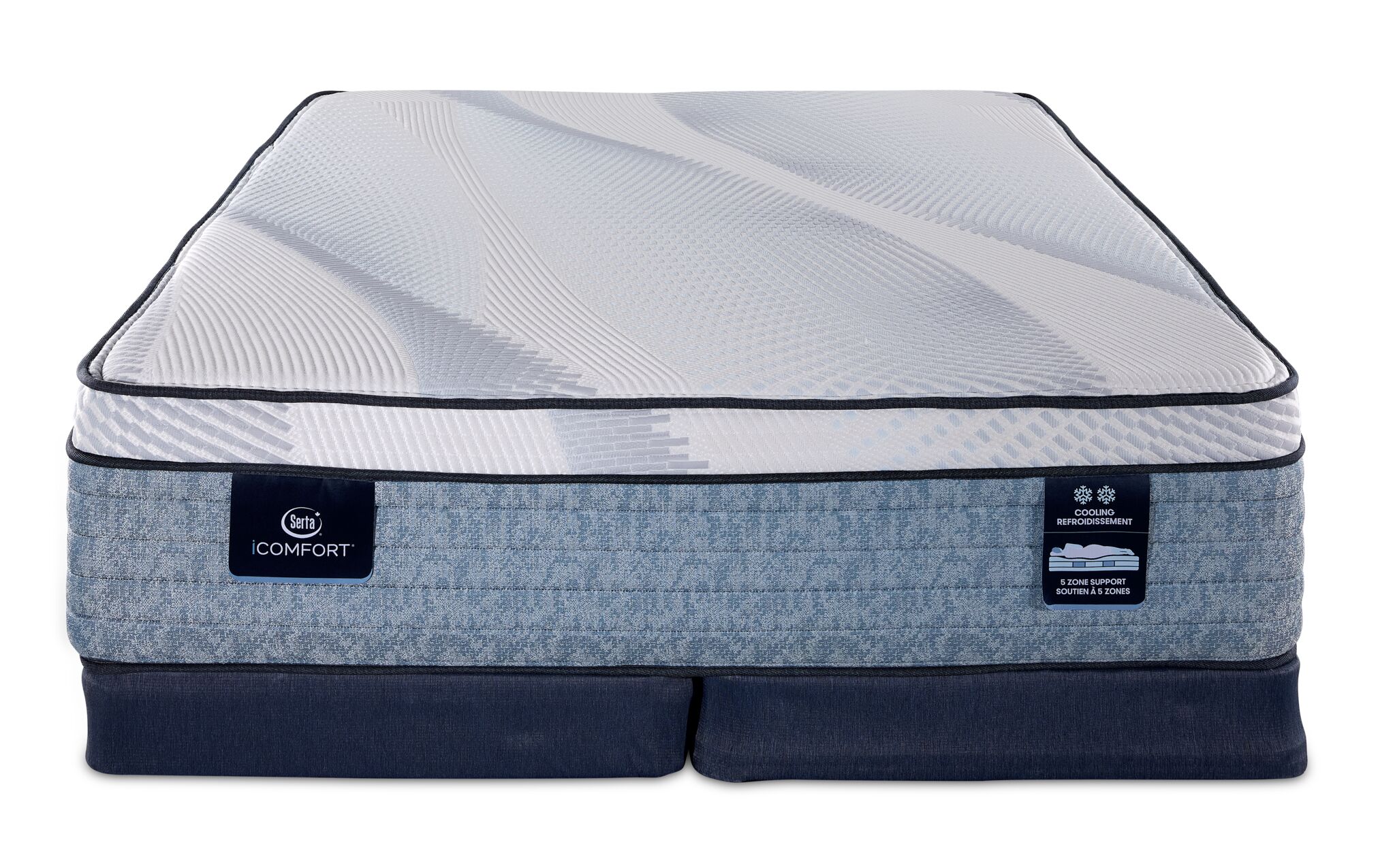 Serta iComfort® AIR 3 Medium Euro Top 13" Queen Mattress and Low Profile Split Boxspring Set - Image 2