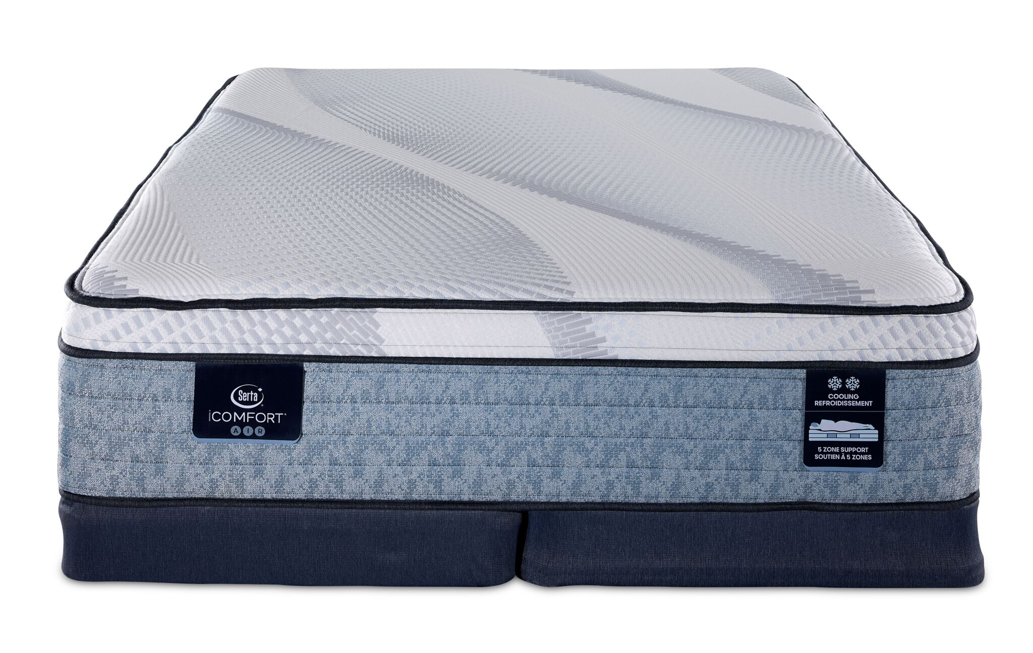 Serta iComfort® AIR 4 Plush Euro Top 14" Queen Mattress and Low Profile Split Boxspring Set - Image 2