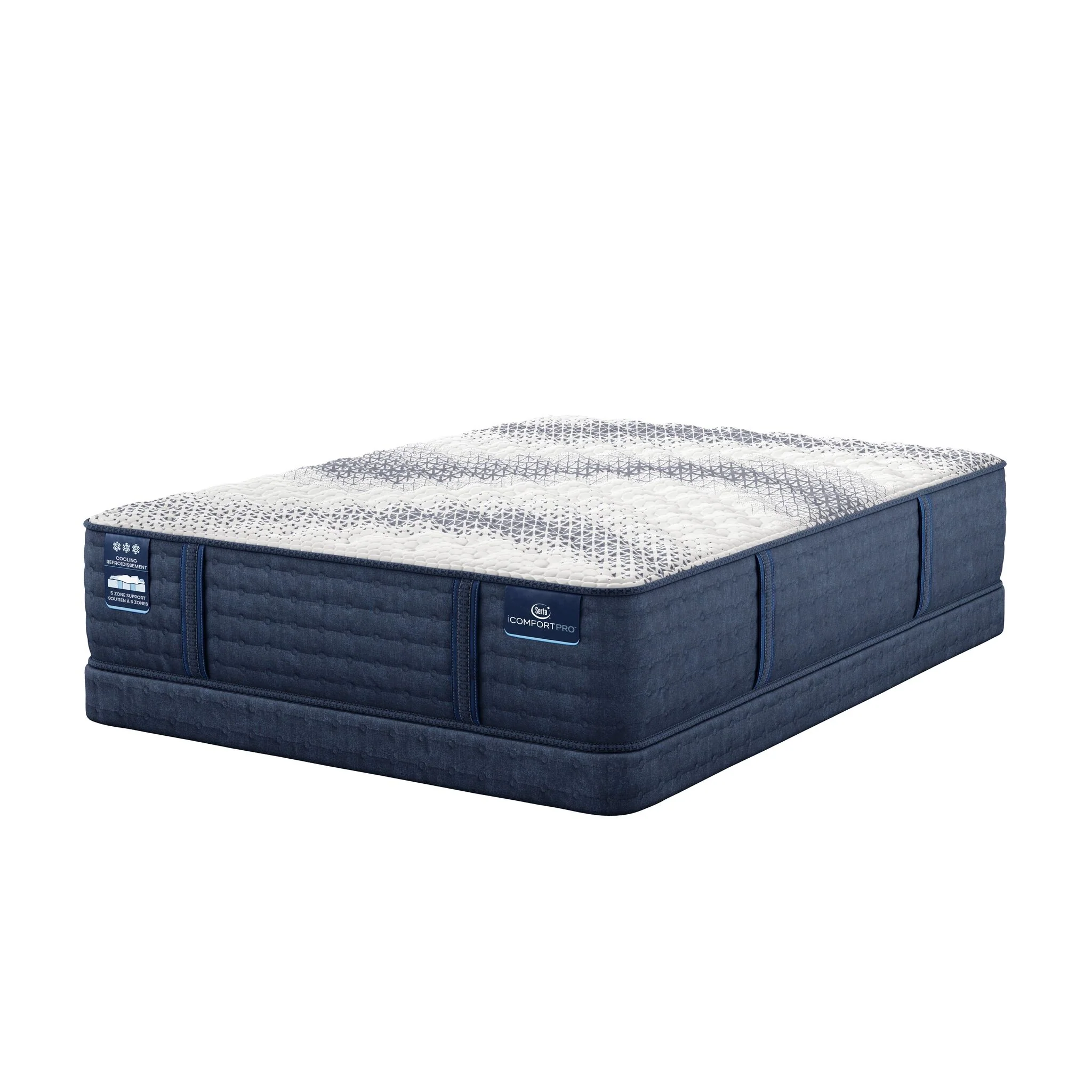 Serta iComfort PRO Tropea Tight Top Firm King Mattress and Low Profile Split Boxspring Set