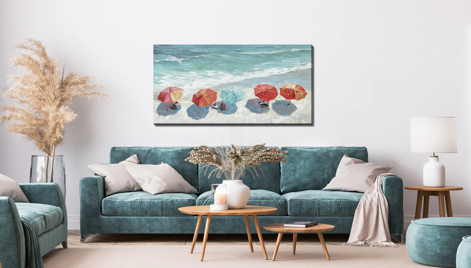 Shades of Summer Wall Art - Blue/Red - 24 X 48 - Image 2
