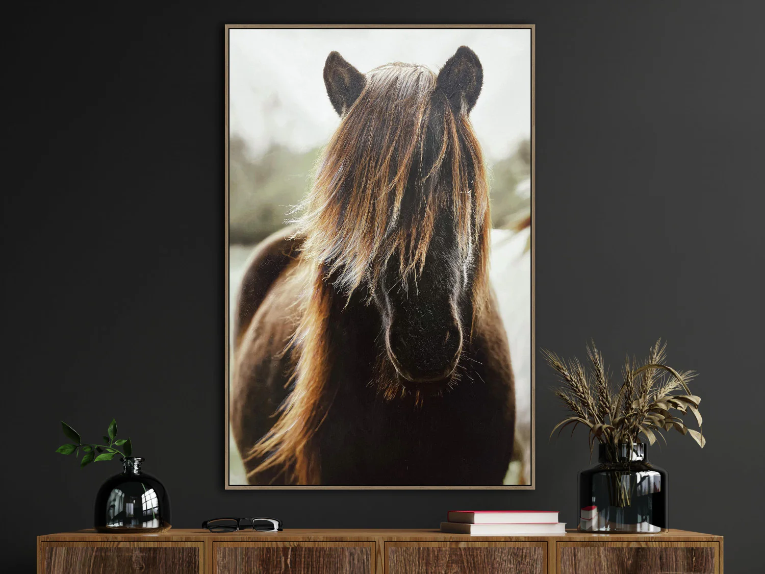 Shaggy Equine Wall Art - Brown - 45 X 30 - Image 2