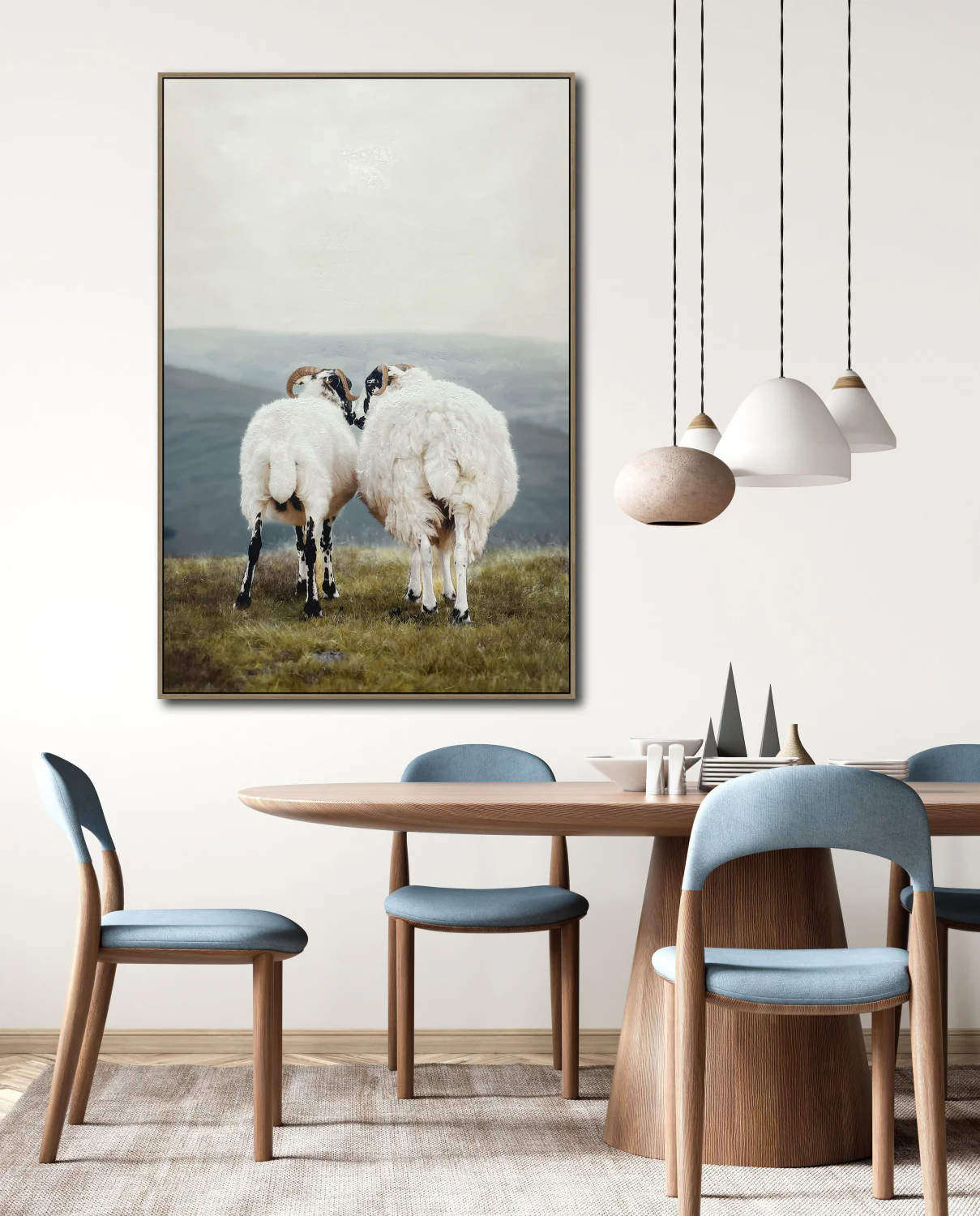 Side by Side Wall Art - White/Blue - 45 X 30 - Image 2