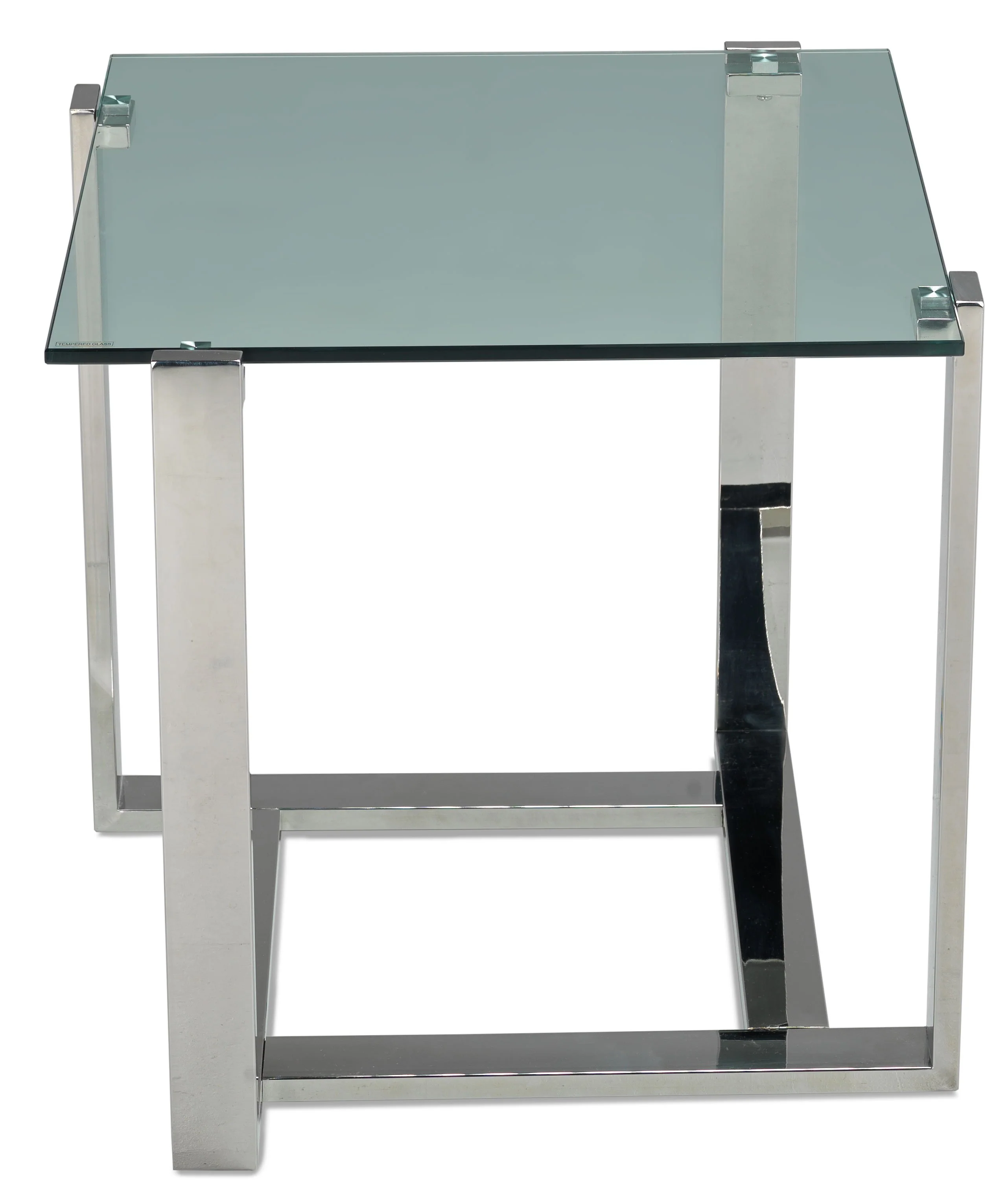 Sidney End Table - Stainless Steel and Glass - Image 2