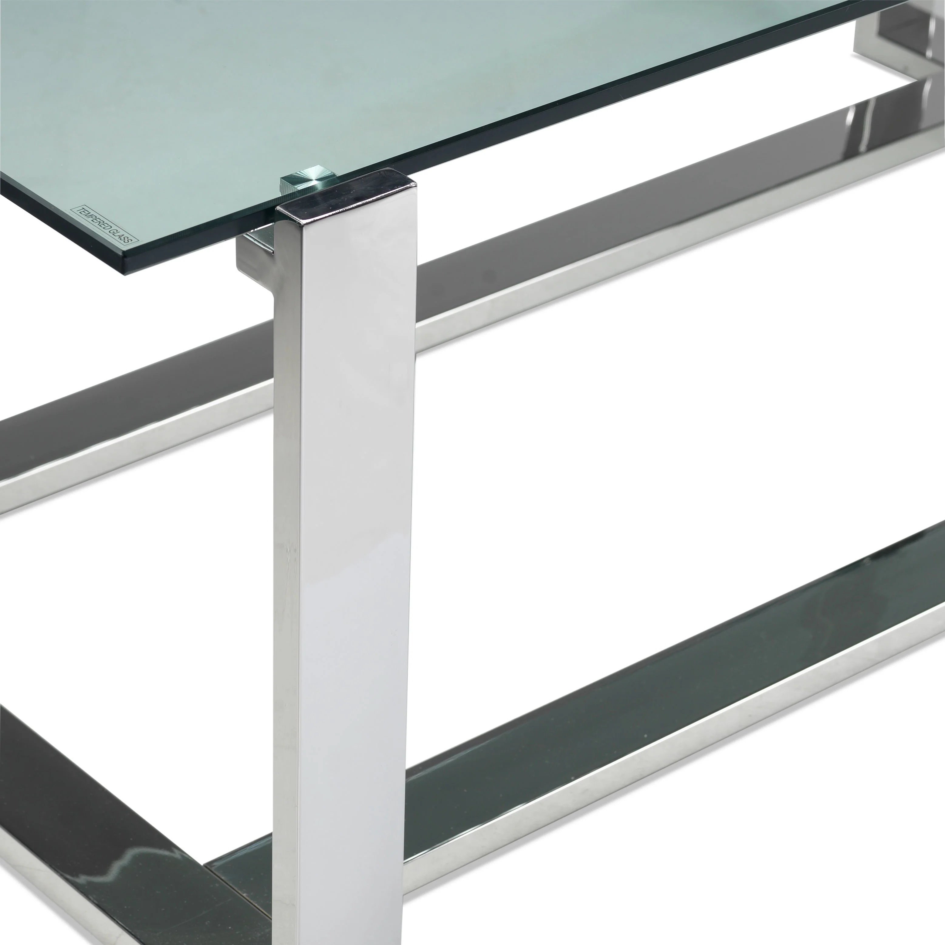Sidney End Table - Stainless Steel and Glass - Image 3