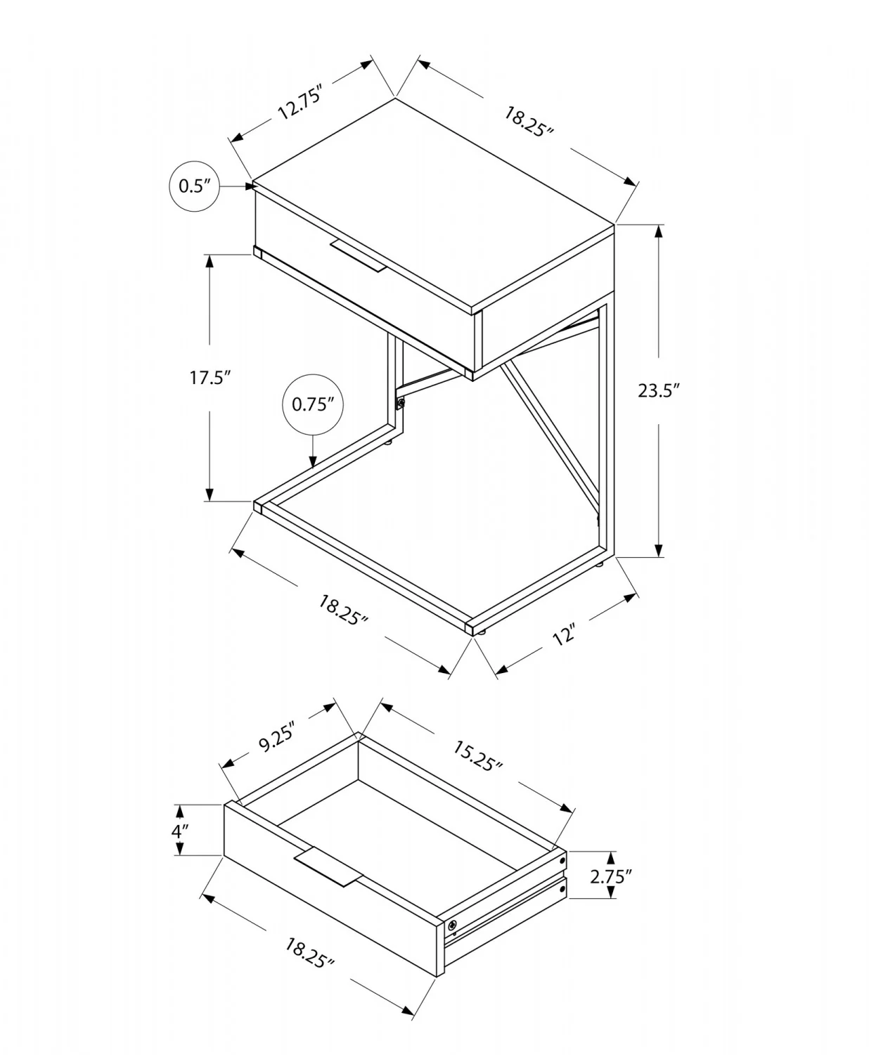Sienna Side Table - White - Image 3