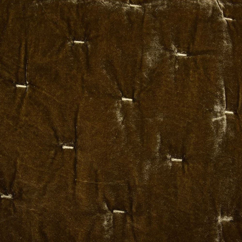 Sierpnia Silk Look Velvet Queen Quilt - Green Ochre - Image 3