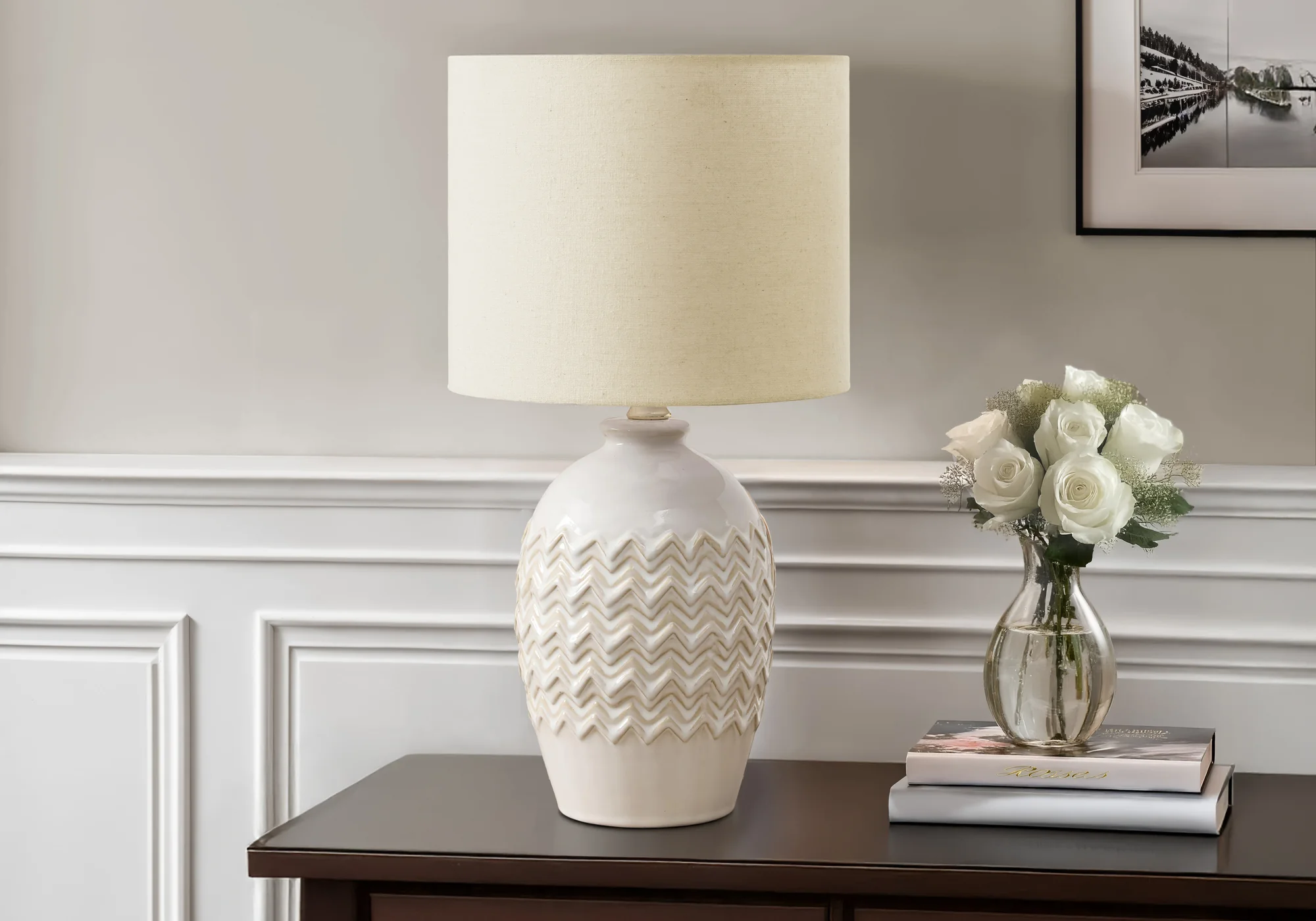 Silque Table Lamp - Ivory - Image 2
