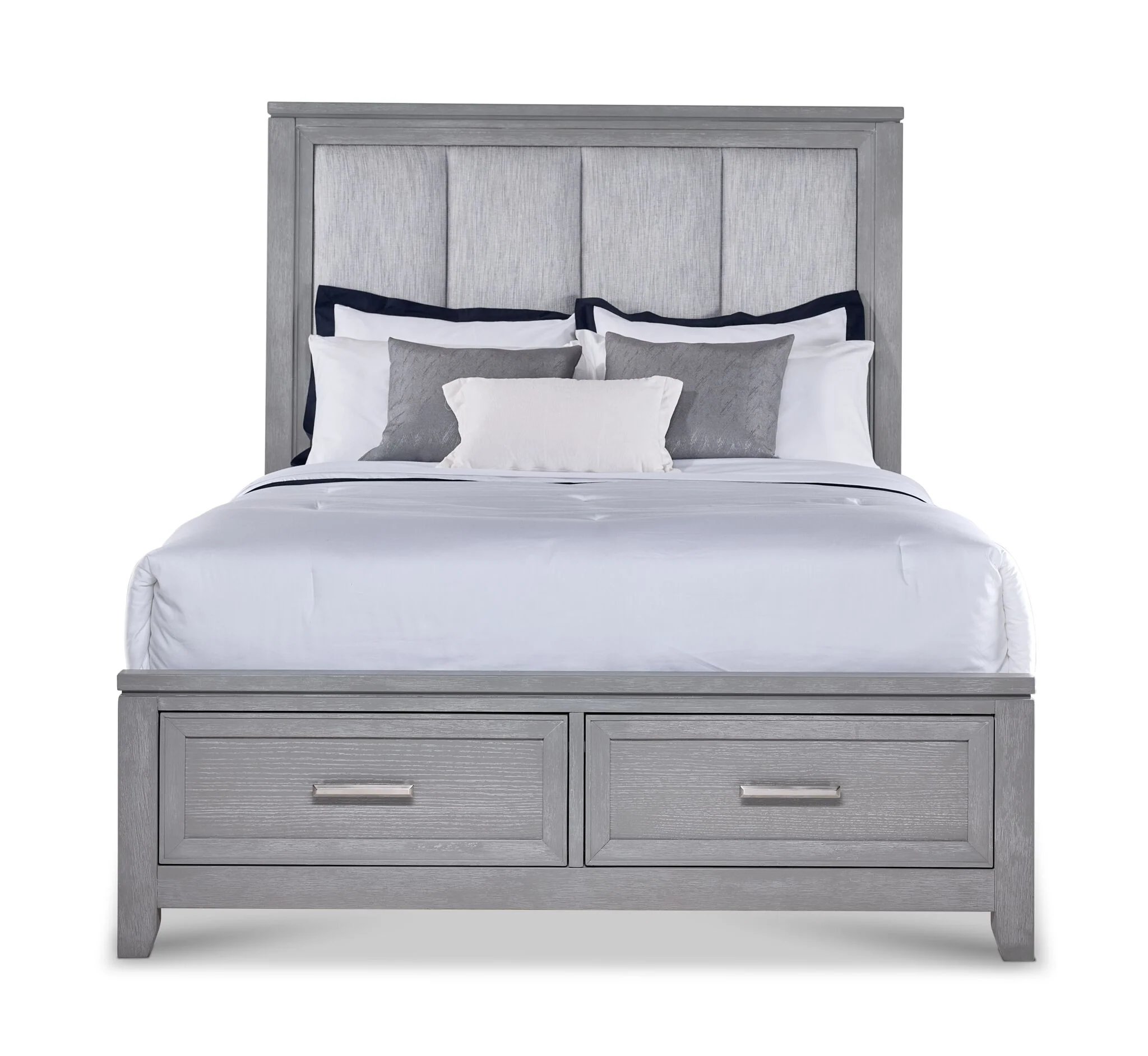 Silverstone 3-Piece King Storage Bed - Mist Grey - Image 2