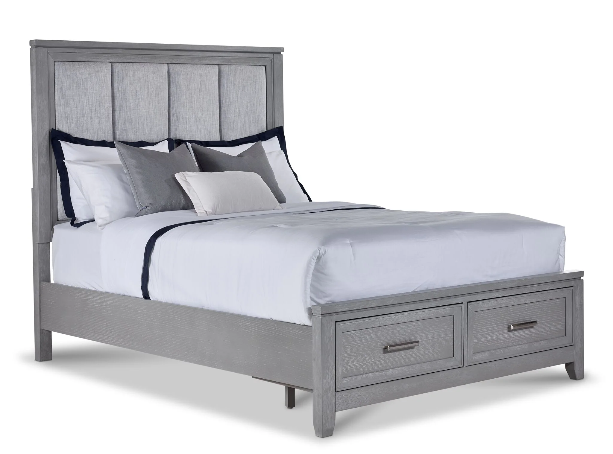 Silverstone 6 - Piece King Storage Bedroom Package - Mist Grey - Image 2
