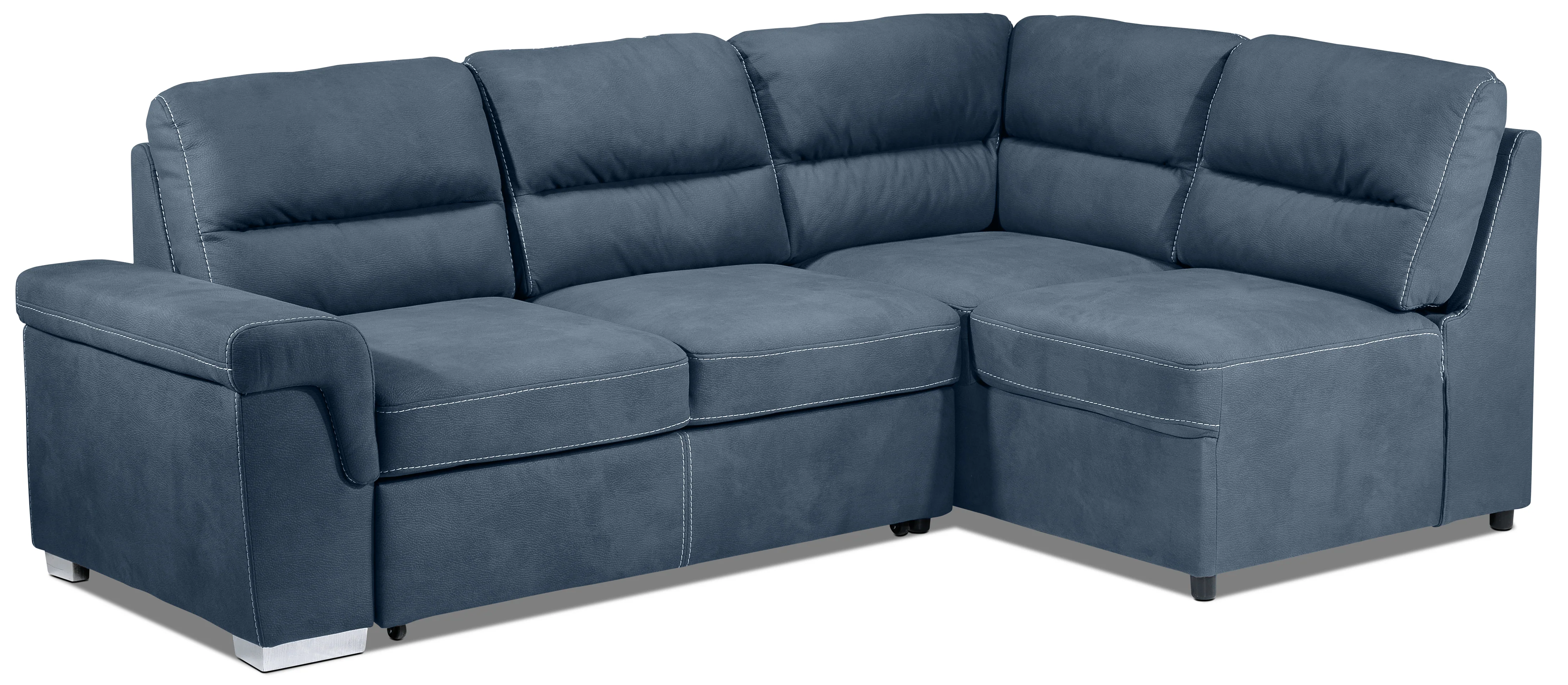 Simone 3-Piece Sectional with Left-Facing Pop-Up Bed - Blue - Image 6