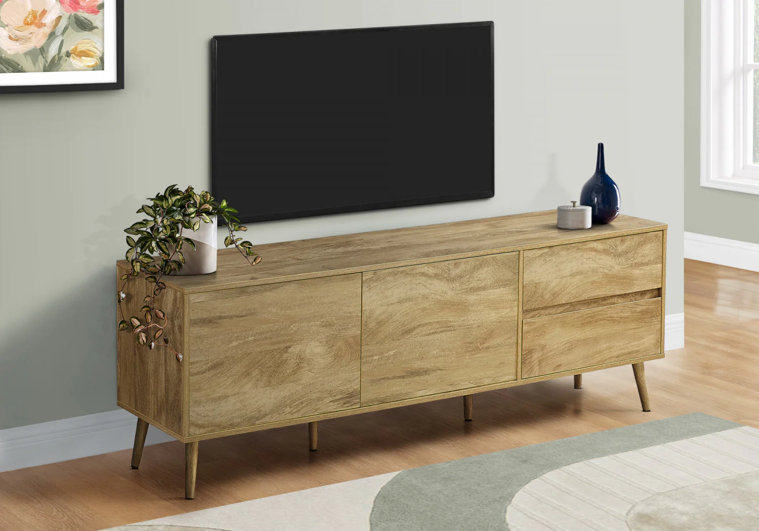 Sinclair 71" TV Stand - Walnut - Image 2