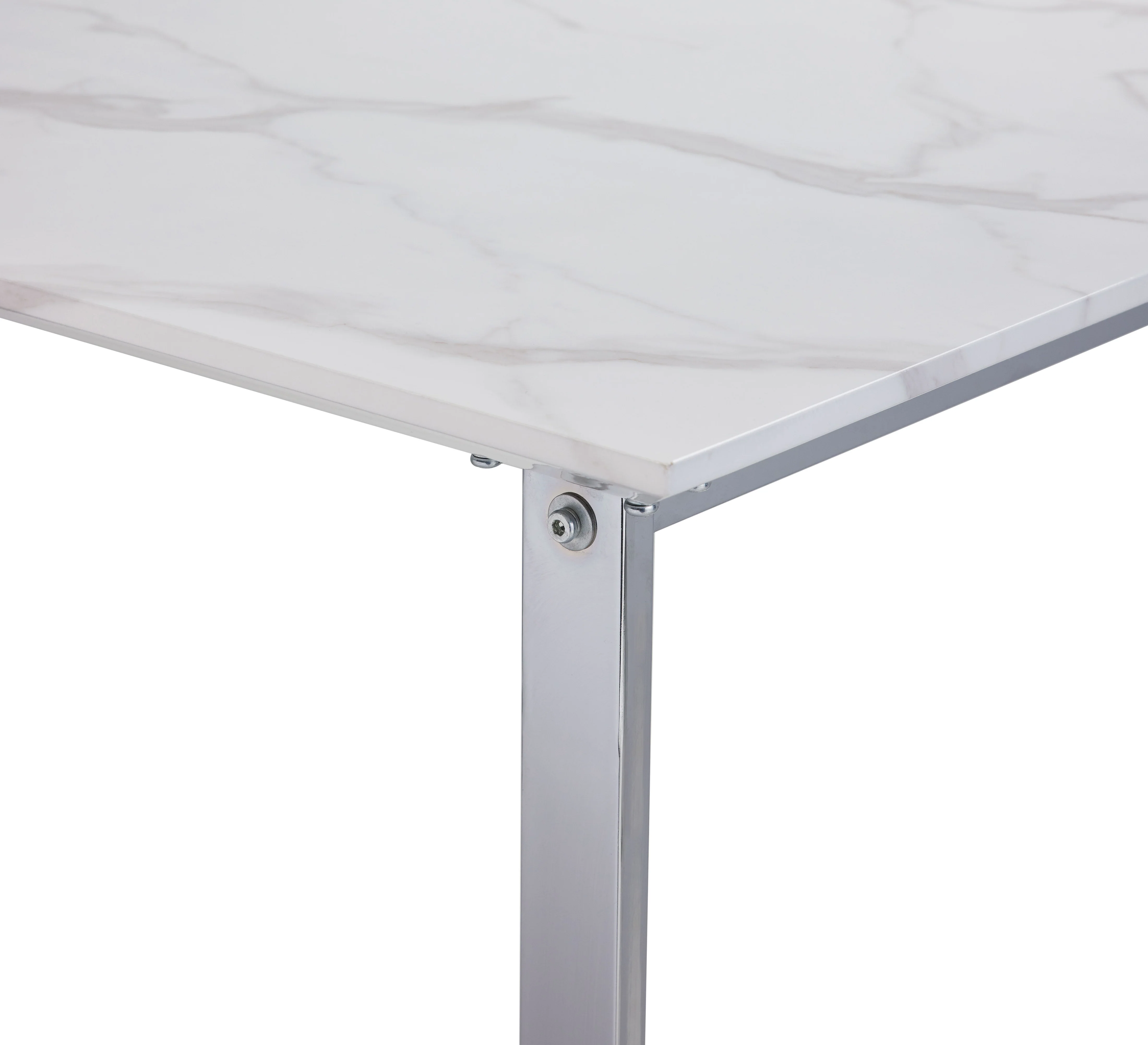 Skyline Counter Height Table - Faux Marble, White - Image 3
